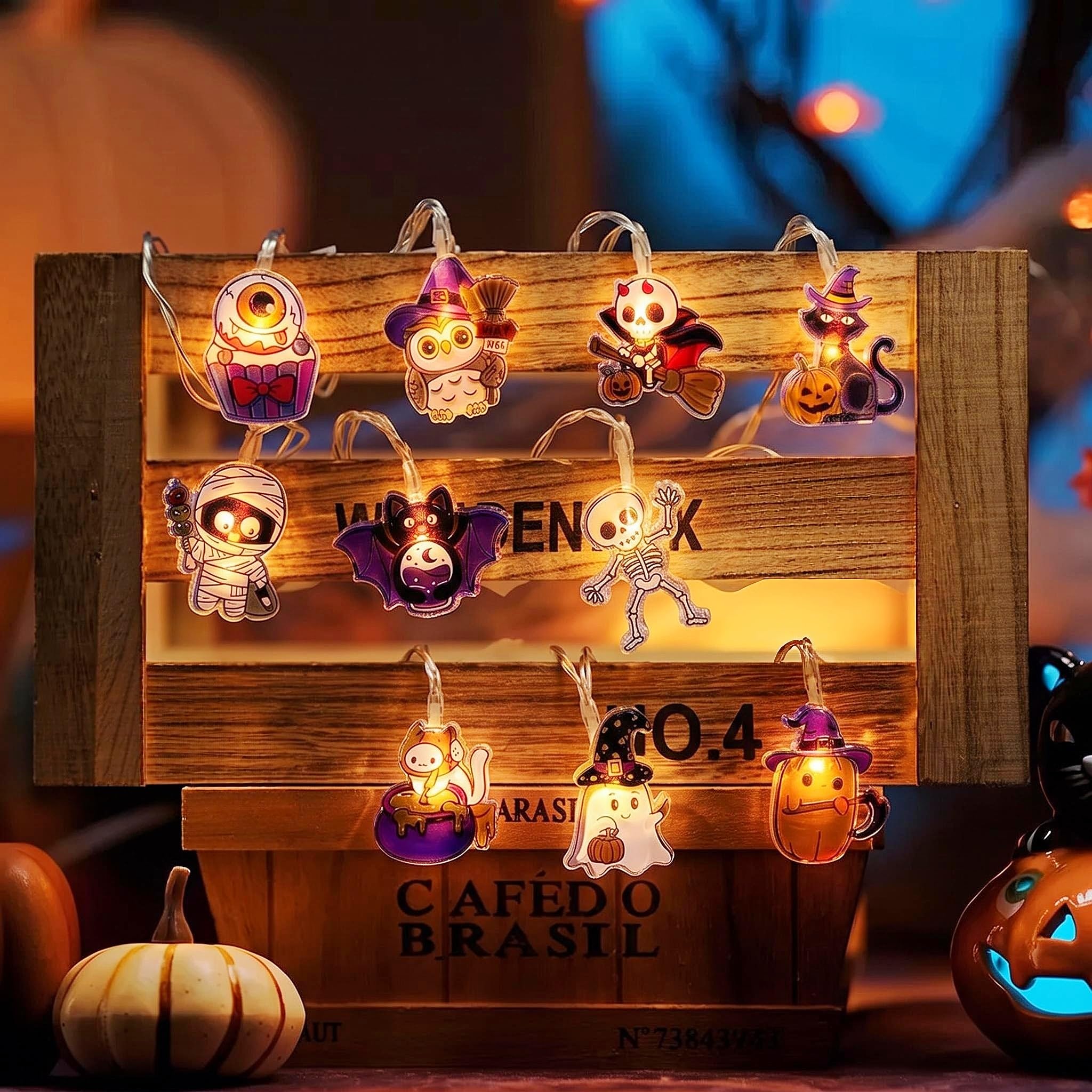 Indoor 10LED 1.5M Batery Operated Autumn Halloween Decoration 6H Timer