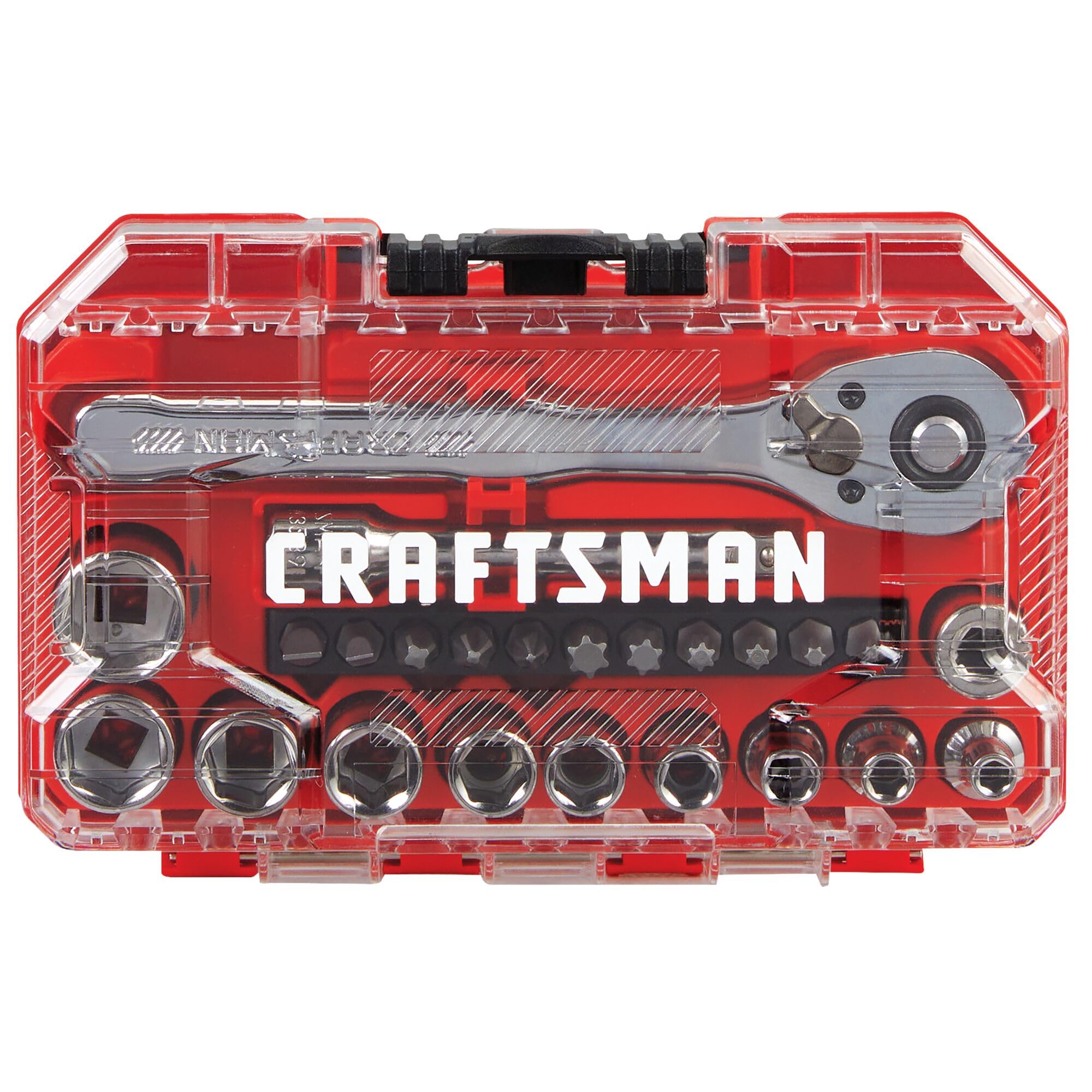 CRAFTSMAN Zestaw narzędzi mechanicznych, 24-częściowy, napęd 1/4 cala SAE (CMMT12109LZ)