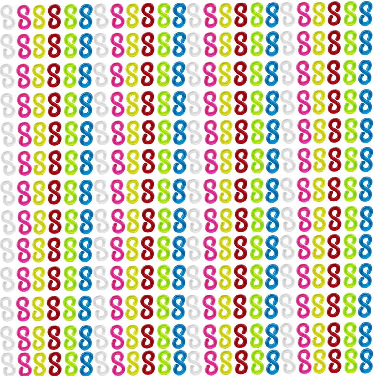GXXMEI 3000PCS S Clips Rubber Band Clips Rubber Band Bracelet Clips Connectors Refills Bracelet Kit Clip Loom Rubber Band Clips Colorful Rubber Band Connectors Clip for Loom Bracelets DIY Handicrafts