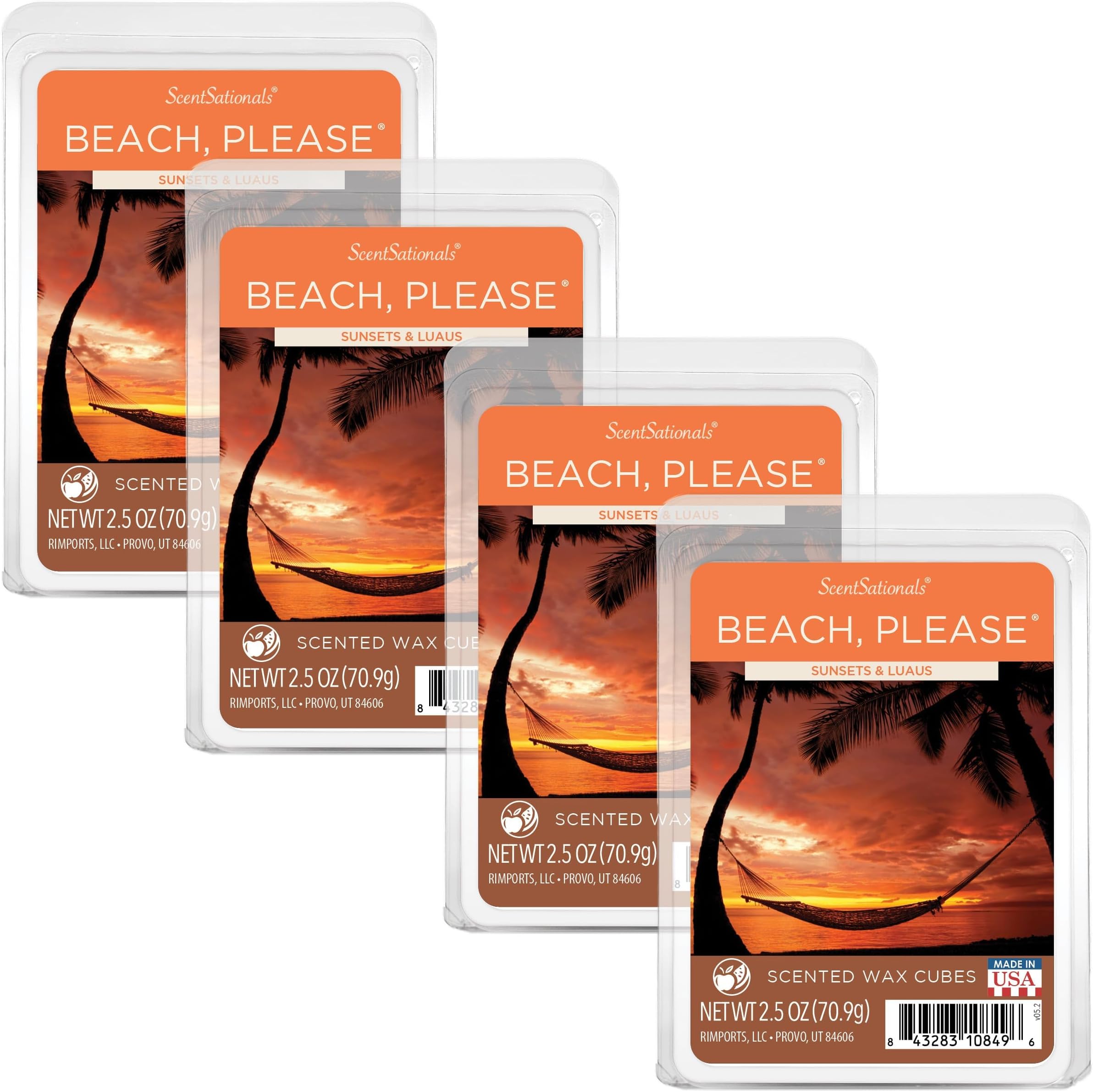 ScentsationalsBeach Please Wax Cubes - 4-Pack