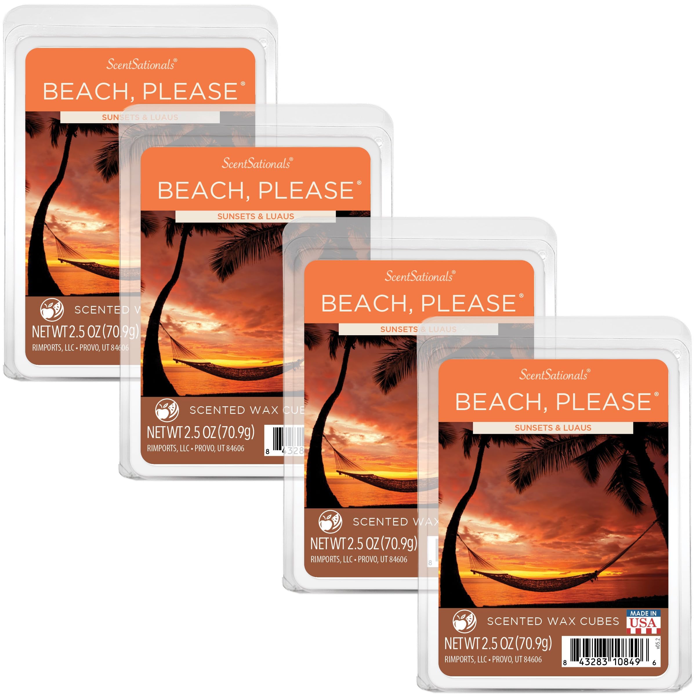 ScentsationalsBeach Please Wax Cubes - 4-Pack