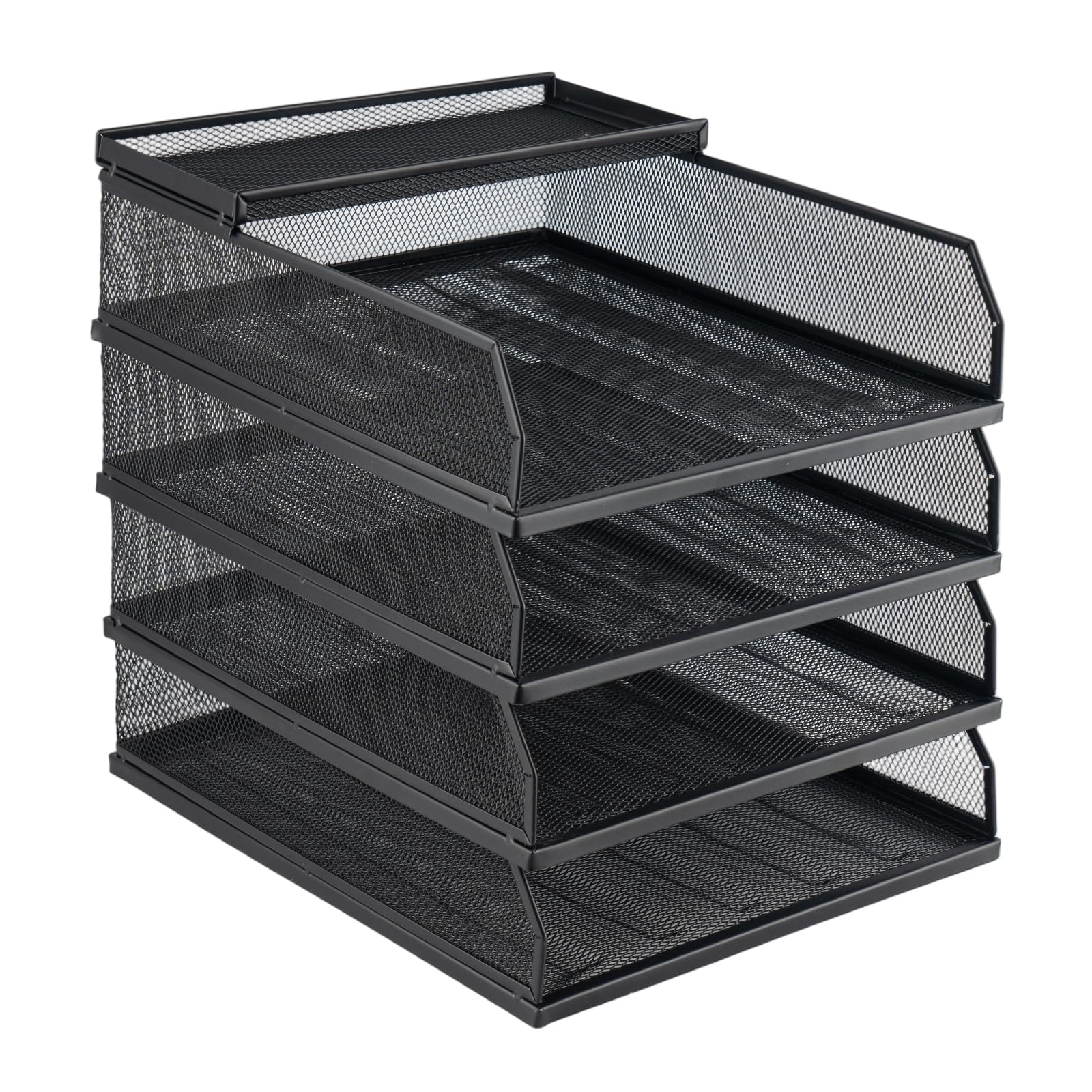 GREENSAPPIRE 4 Tier Desk Organiser Metal Mesh Letter Trays A4 Paper File