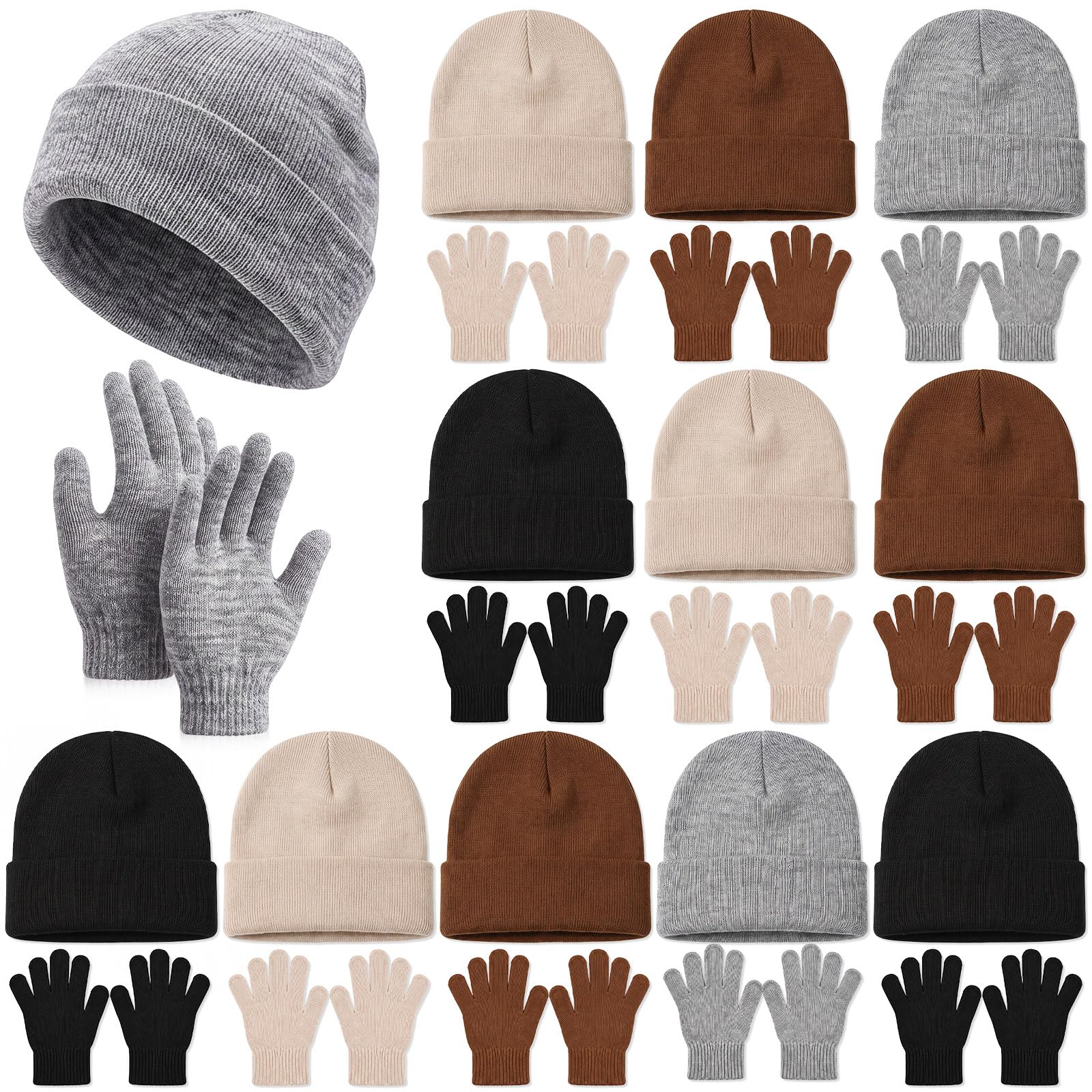 Twistover 24 Pcs Kids Hats and Gloves Sets