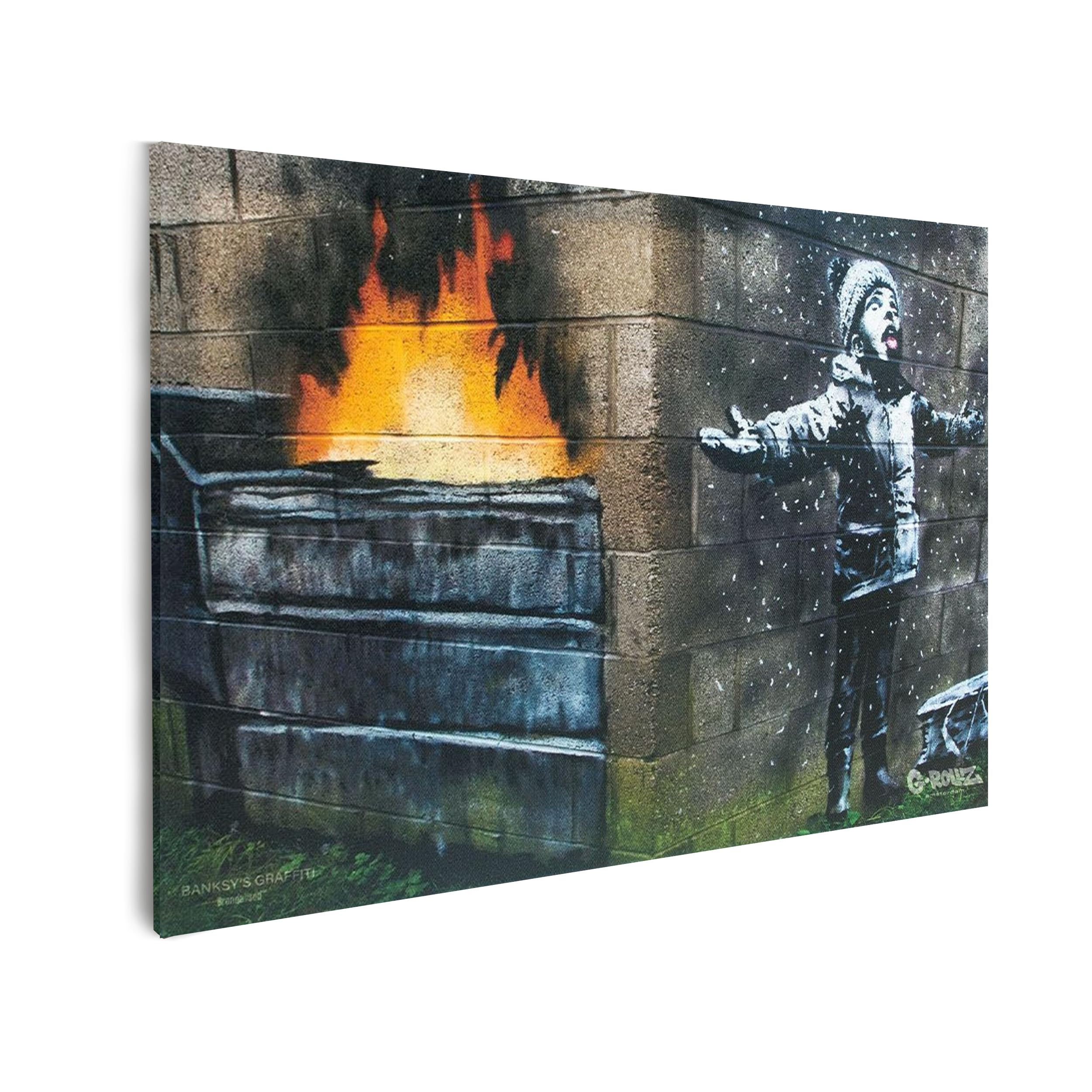 Mevsim Store Banksy Graffiti Licensed Canvas Wall Art – Season's Greetings Abstract Street Art Print on Stretched Canvas for Living Room, Bedroom, Hallway & Office | Ready to Hang | Size: 48x68 cm