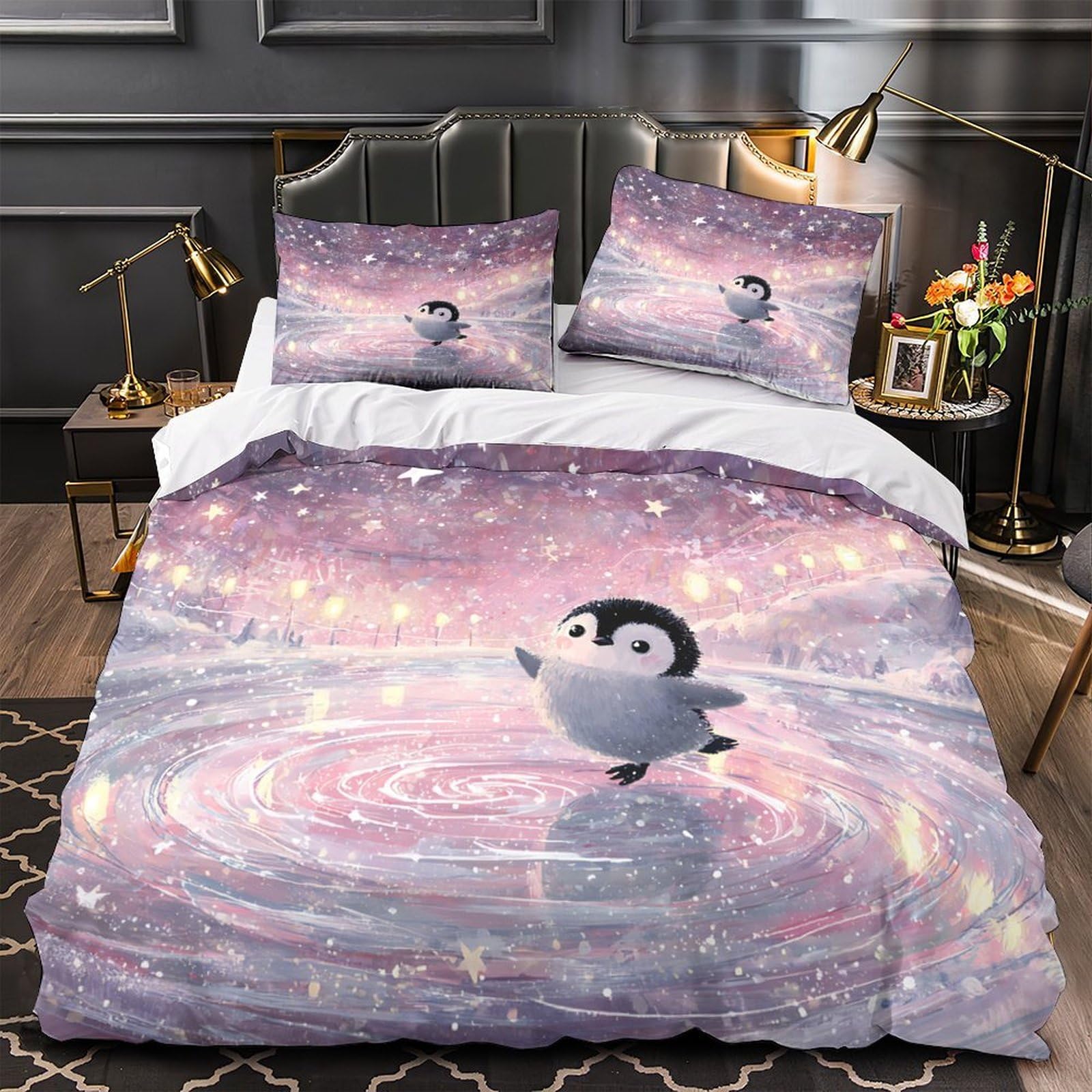 Linge de lit dinosaure 220x240 hypoallergénique en microfibre 3D