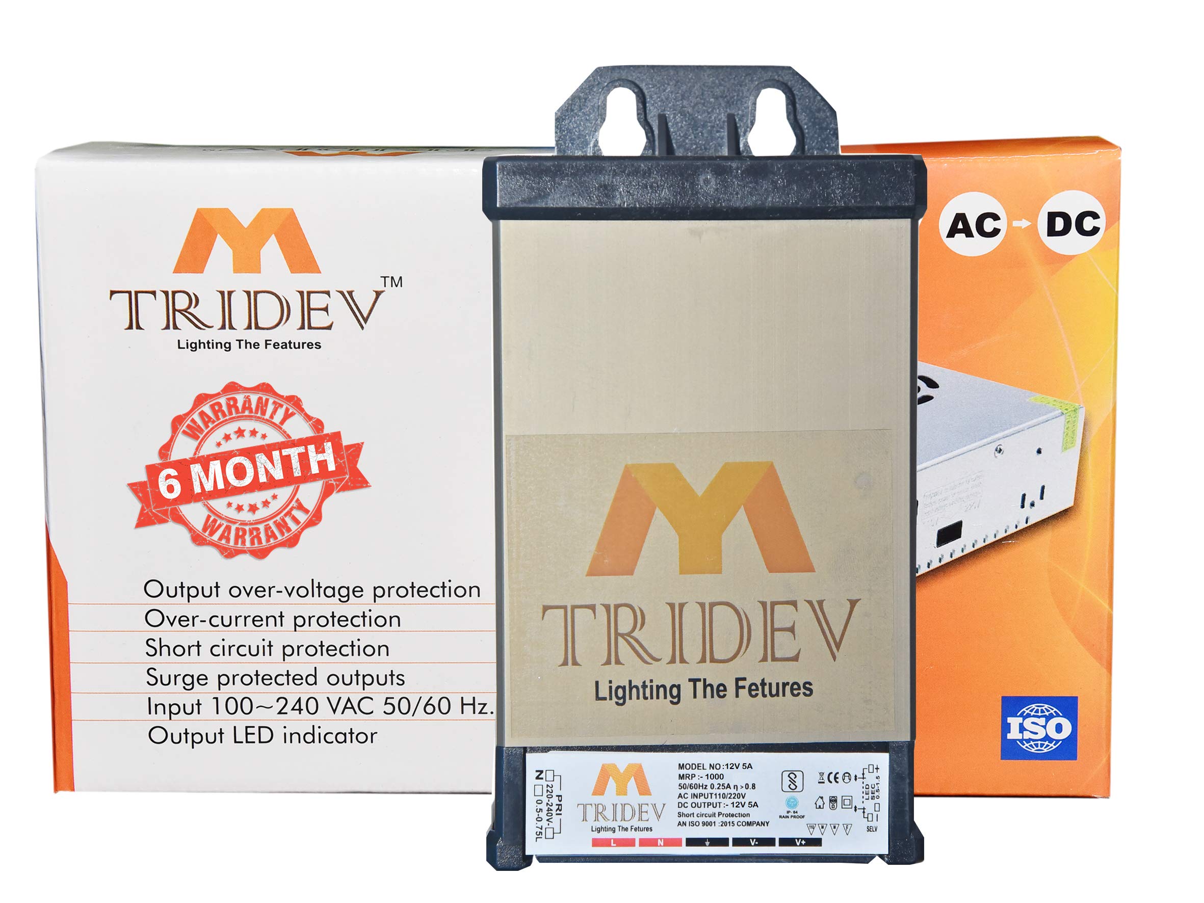 My TRIDEV RAIN Proof 12V 5A 60W DC Switching Switch Power Supply for Power SupplyStrip, CCTV, 12Volt 5Amp (by My TRIDEV) (6 Month Warranty) (B098LJZGNY) Amazon Price History, Amazon Price Tracker