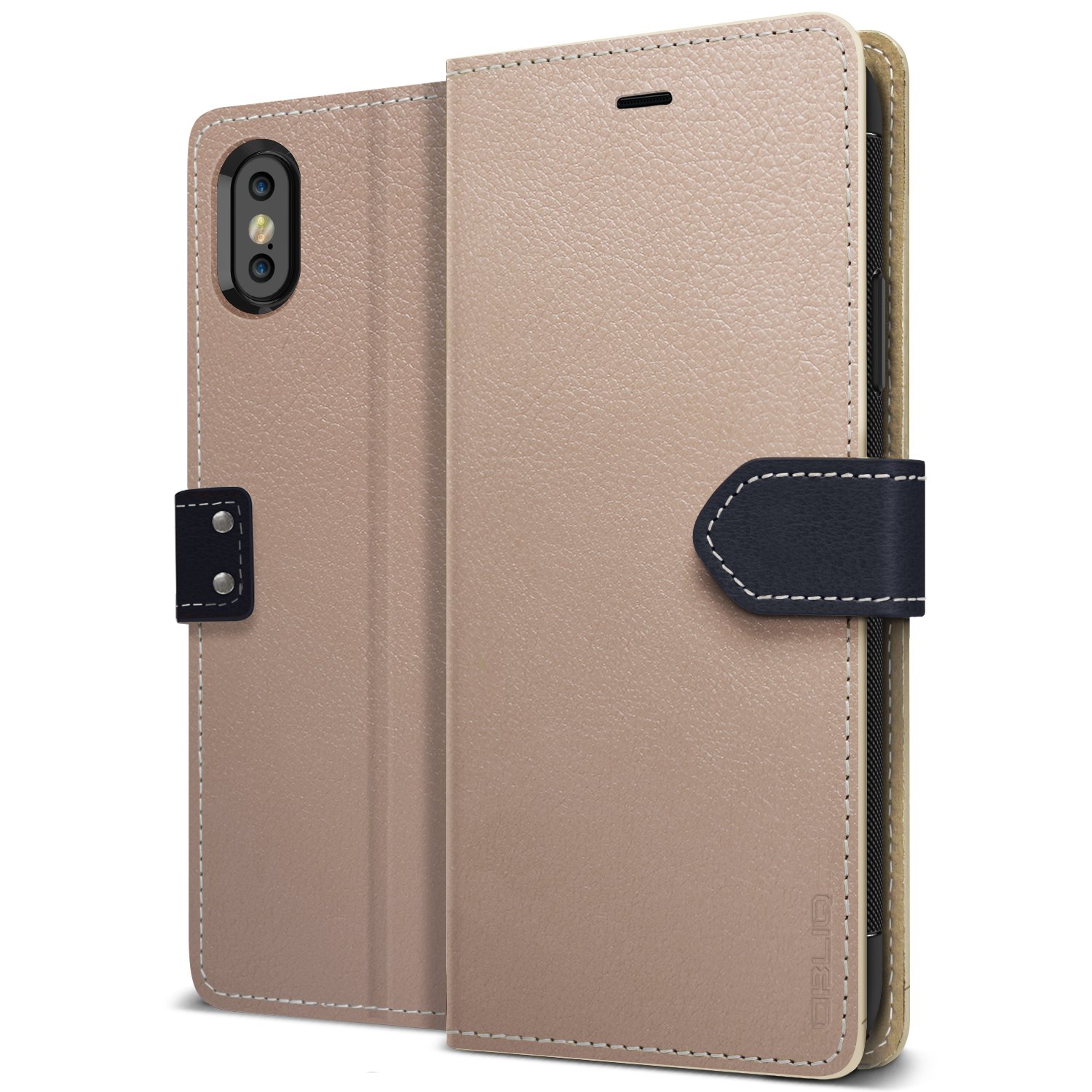 IPhone X Obliq K1 Leather Wallet Case Cover - Grey