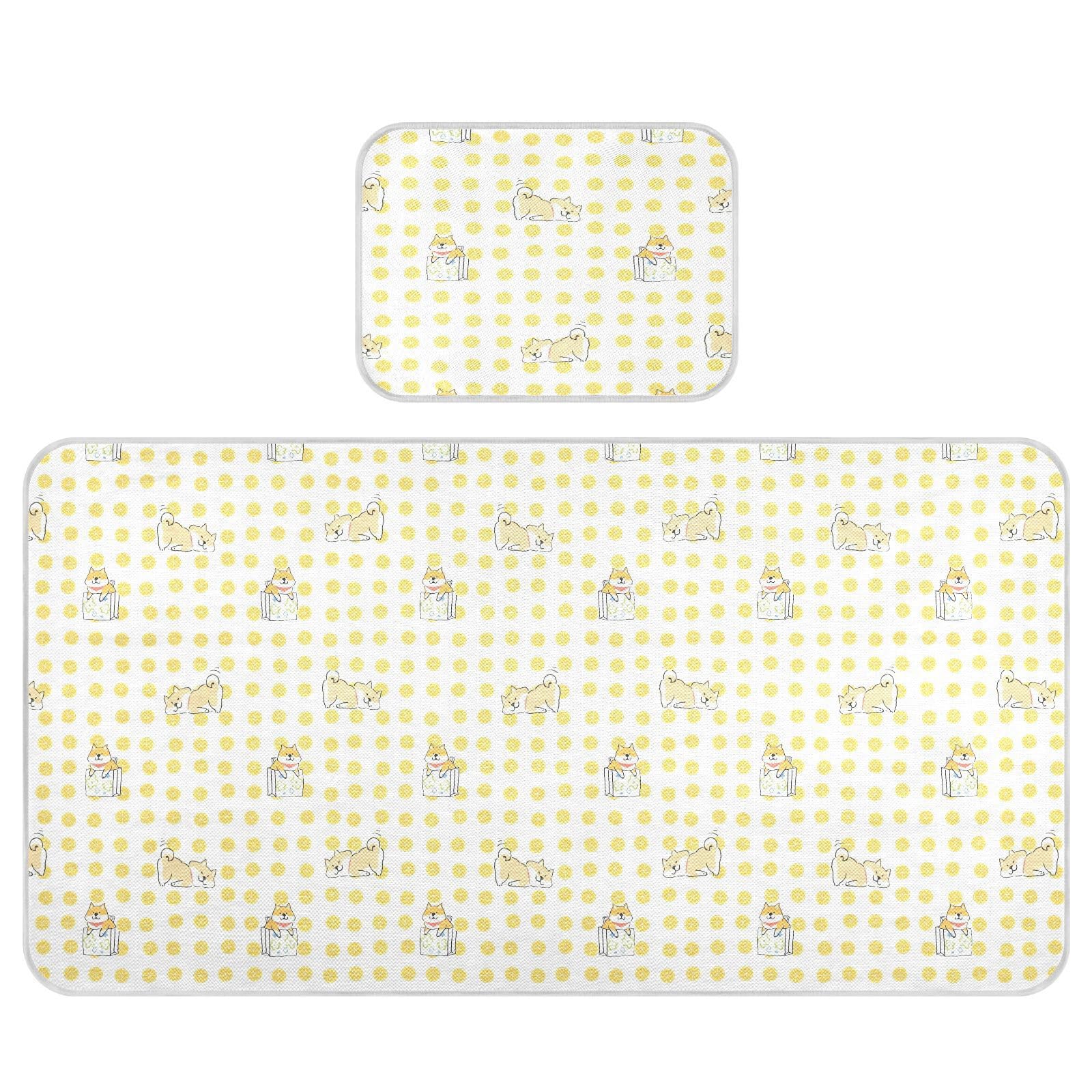 Bolaz Summer Sleeping Bed Pad, Funny Lemon and Dogs Cooling Mattress Set Breathable Bed Mat Ice Silk Mat + Pillow Cover for Toddler Boys Girls