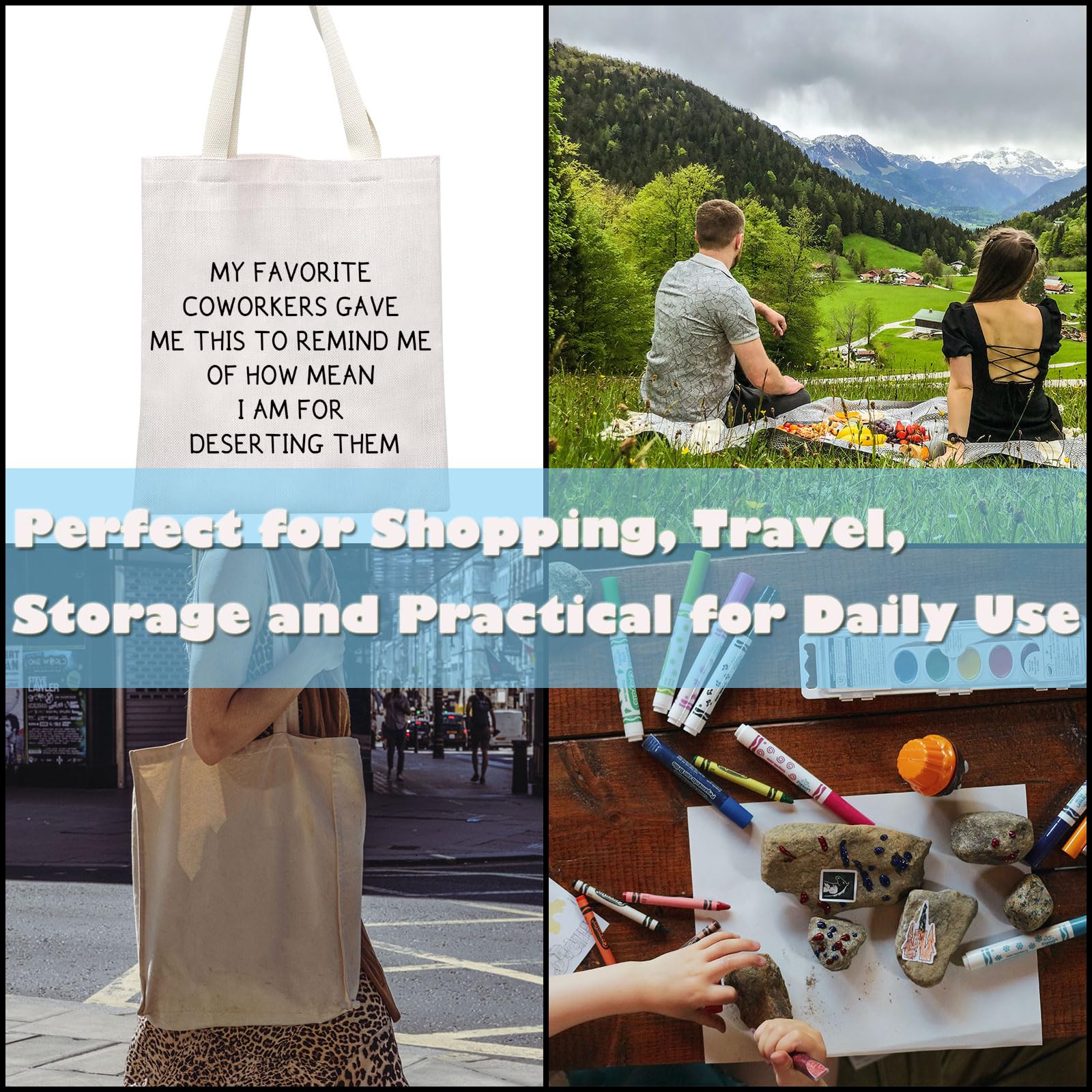 GJTIM Umzugsgeschenk für Arbeitskollegen, Freund, Abschiedsgeschenk für Kollegen, Abschiedsgeschenk, Ruhestandsgeschenk, Arbeit, Bestie, Make-up-Tasche, Favorite Coworkers Tote, Medium, Modern
