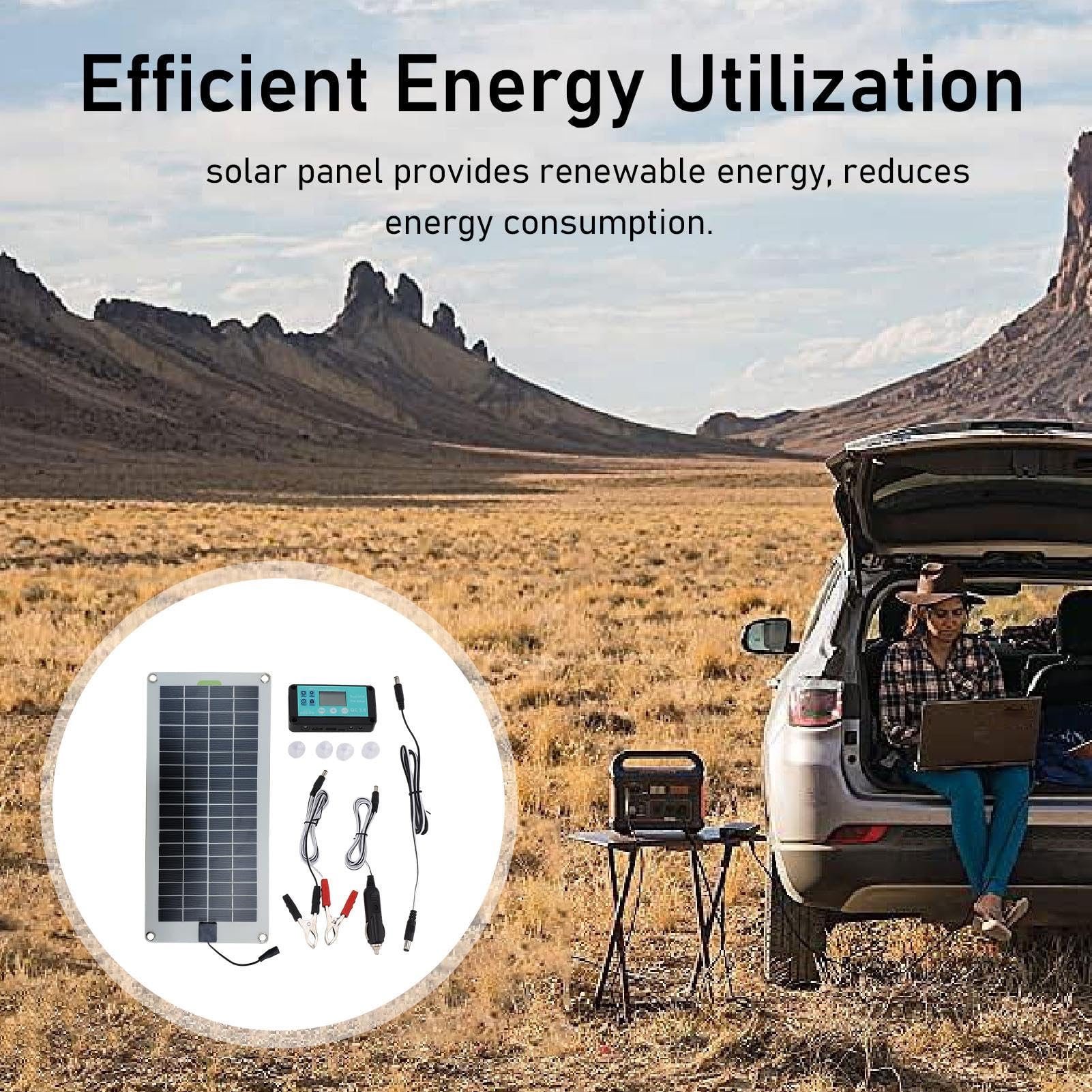 Caricabatteria solare per auto,Caricabatteria solare - Caricabatteria da auto da 30 W e 12 V per batteria solare | Caricabatteria ad energia solare aggiornato, Kit | Caricabatteria da auto da 30 W e 12 V per batteria solare | Caricabatteria ad energia sol