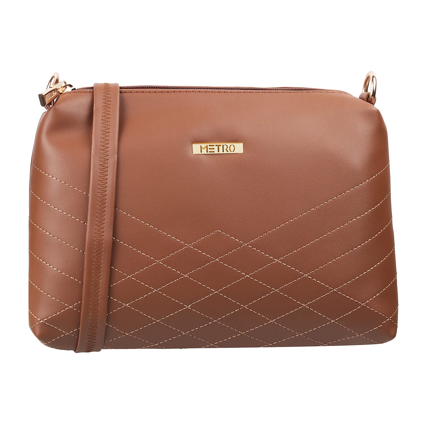 Metro Womens Synthetic Brown Zip Top Sling (One Size) (B09W1BD2V4) Amazon Price History, Amazon Price Tracker
