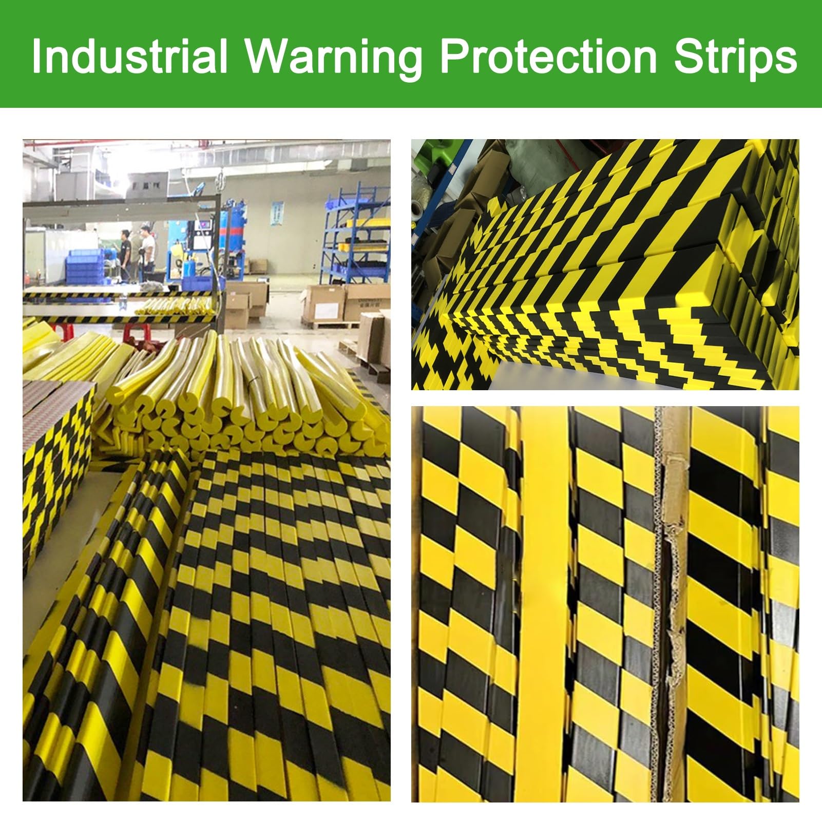 Protector de bordes de espuma, protectores de pared autoadhesivos para garaje con rayas negras y amarillas, parachoques de seguridad industrial para esquinas, almacén, fábrica, estacionamiento (2