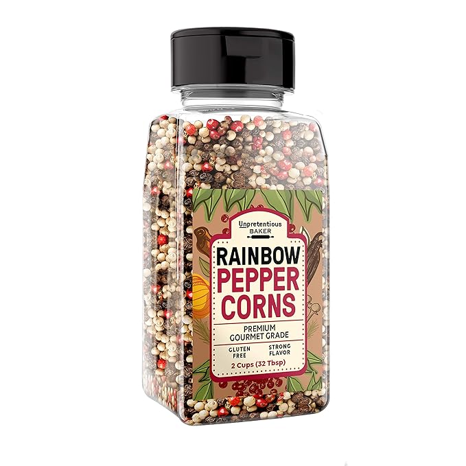 Unpretentious Rainbow Peppercorn Blend, 2 Cups,Whole MultiColored Peppercorns