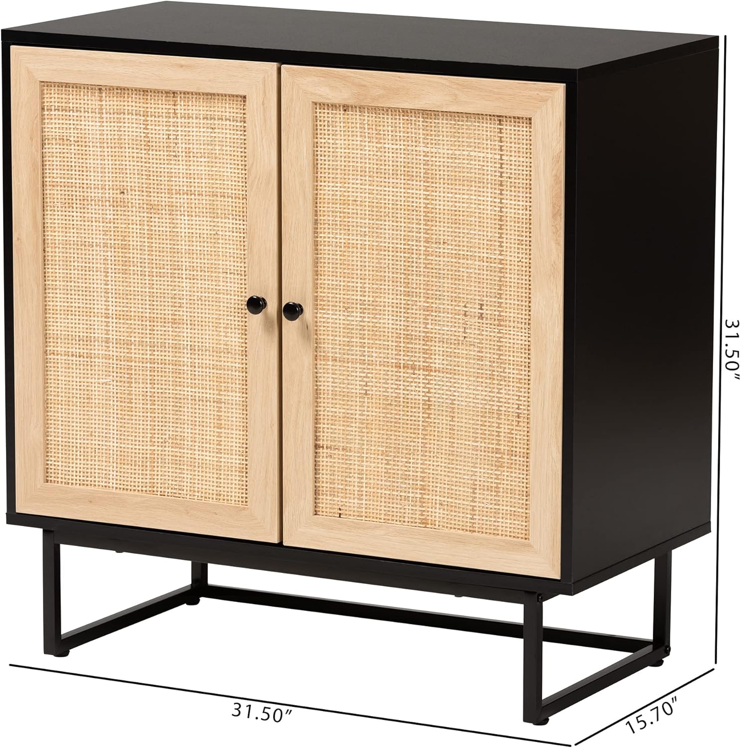 Baxton Studio Declan Storage & Organization, 2-Shelf, Espresso Brown/Black