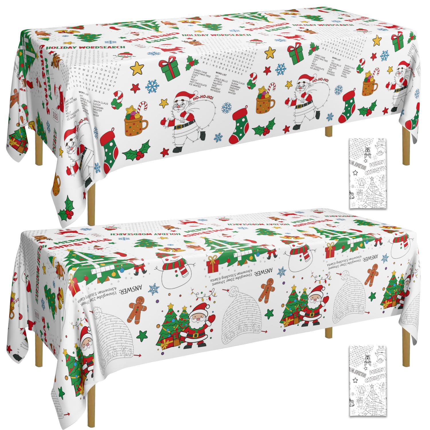 Tovaglia Di Natale Da Colorare Per Bambini: Gigante 240x135 Cm In Tessuto Non Tessuto, Decorazione Creativa Per La Tavola Dell'Avvento