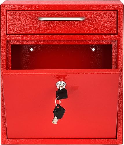 Miniatura 6 de AdirOffice contenedor con traba - Buzón de correo montado en pared negro 631-05-BLK