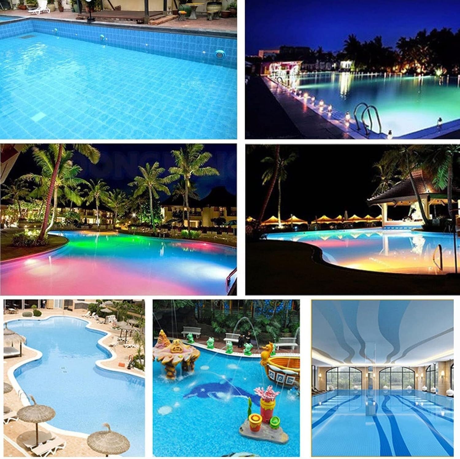 Teichleuchten, LED-Unterwasserleuchten für Pools, Unterwasserleuchten für Pools, Unterwasserleuchten aus Edelstahl, wasserdicht, Poolbeleuchtung (warmweiß, 24 V (9 W))