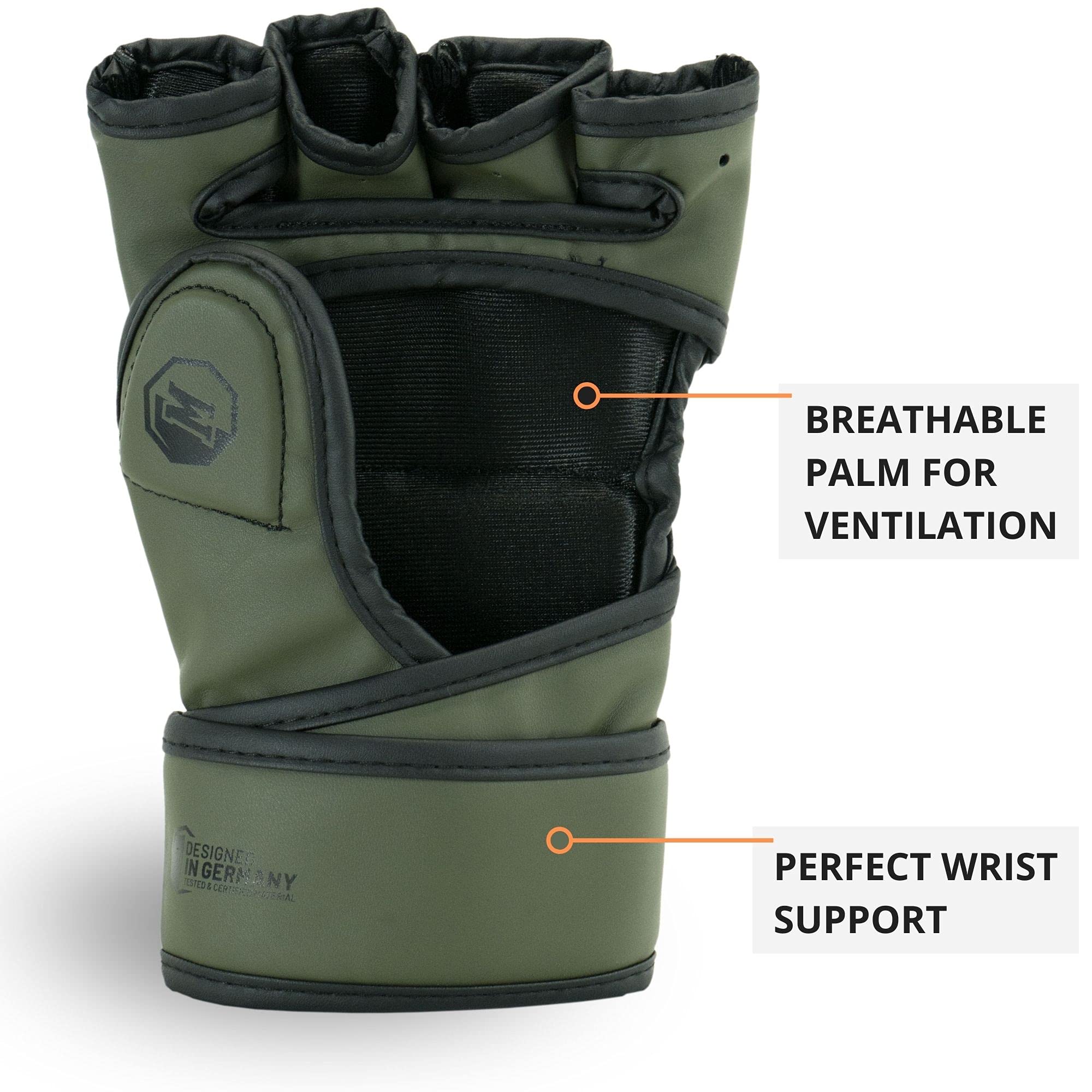 MADGON Guanti MMA con Imbottitura Professionale – Guanti Boxe con Eccellente Supporto per i Polsi – Guanti Palestra Resistenti per Arti Marziali – Sacca Inclusa