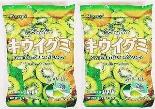Kiwi Fruit Gummy Candy, Gluten Free, Fruity & Soft, 3.77 oz, Product of Japan,2 Pack