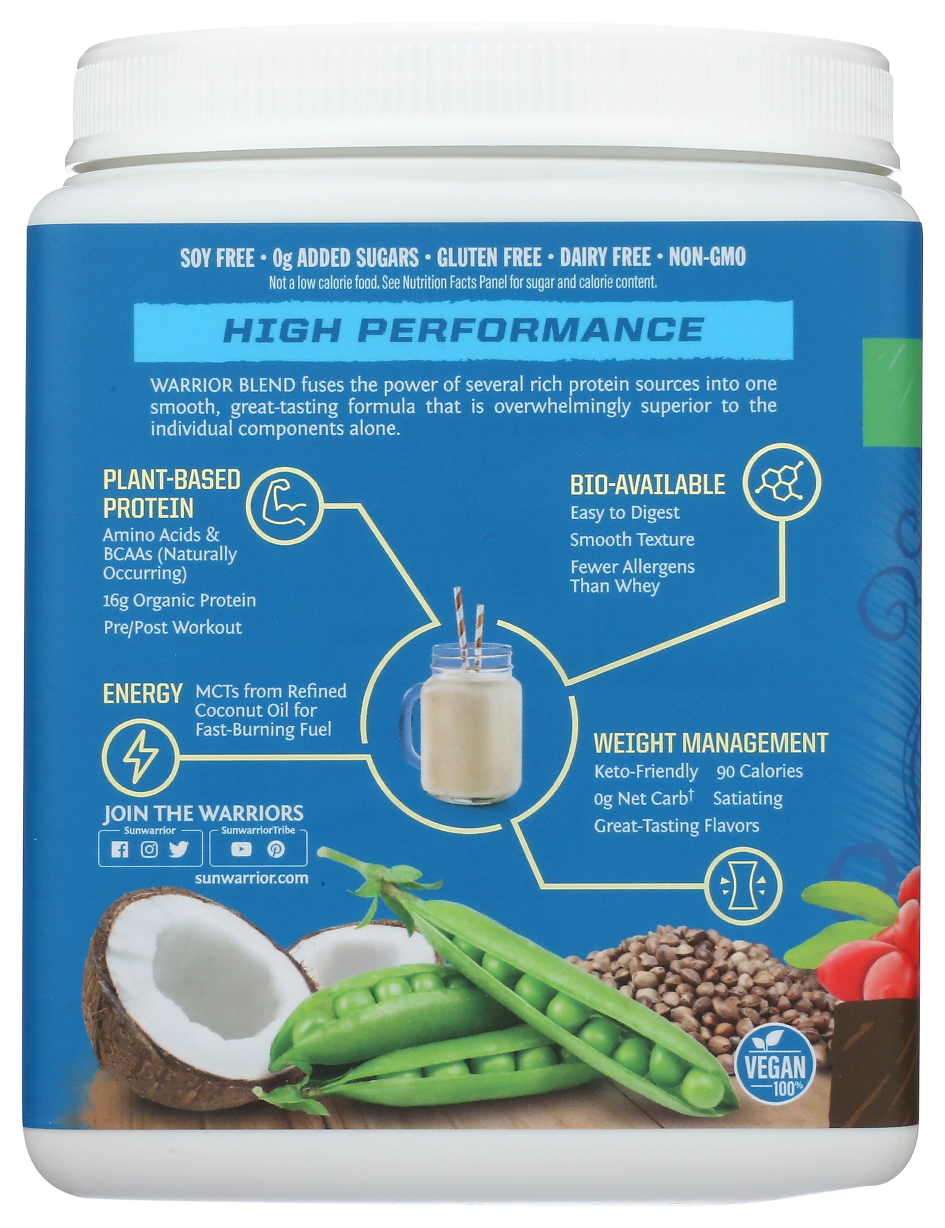 Sunwarrior Warrior Blend Schokolade, Organic, 375 g