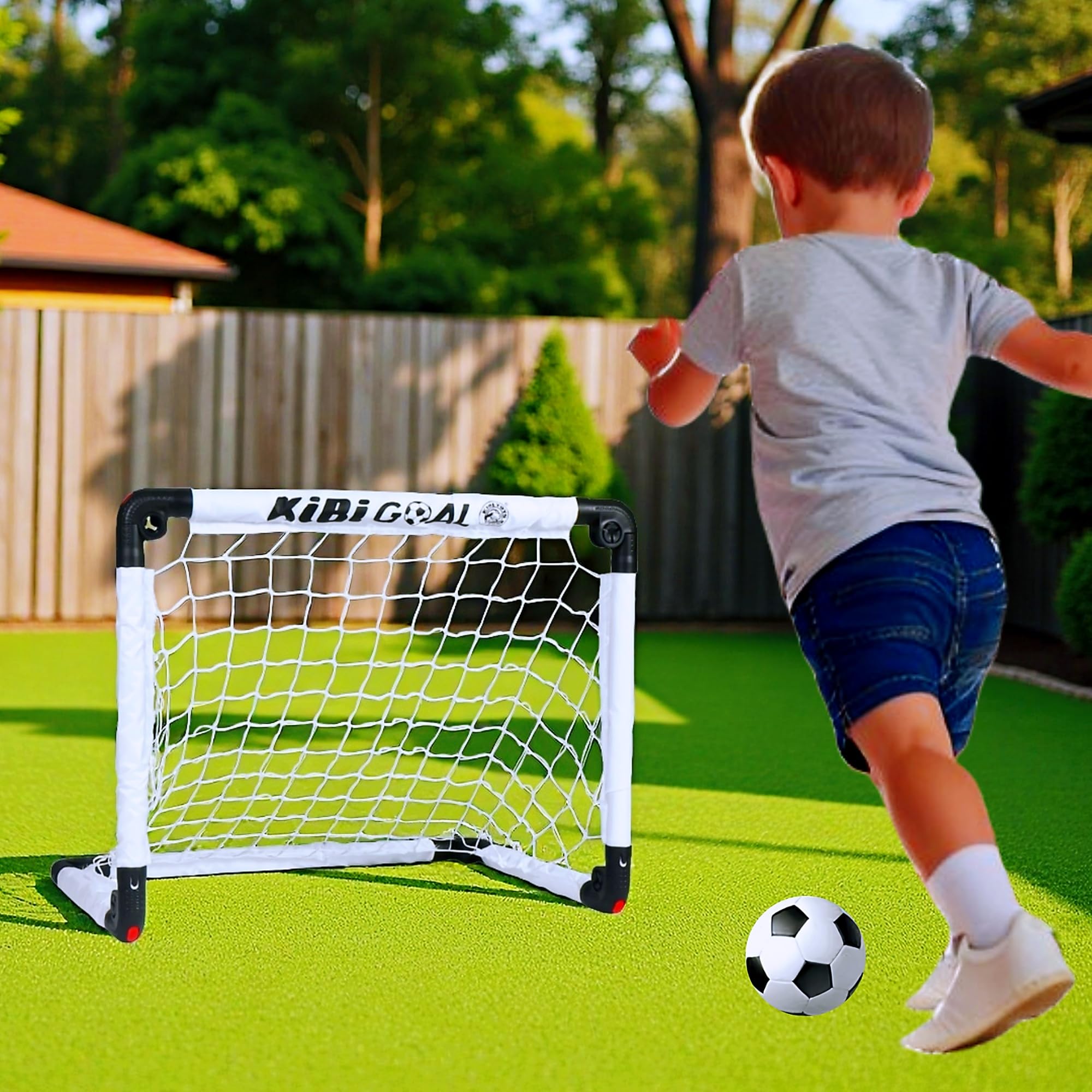 Porta da calcio, porta da calcio per bambini, porta da calcio pieghevole bianca, porte da calcio per bambini per il giardino/interno/esterno giocattolo da calcio