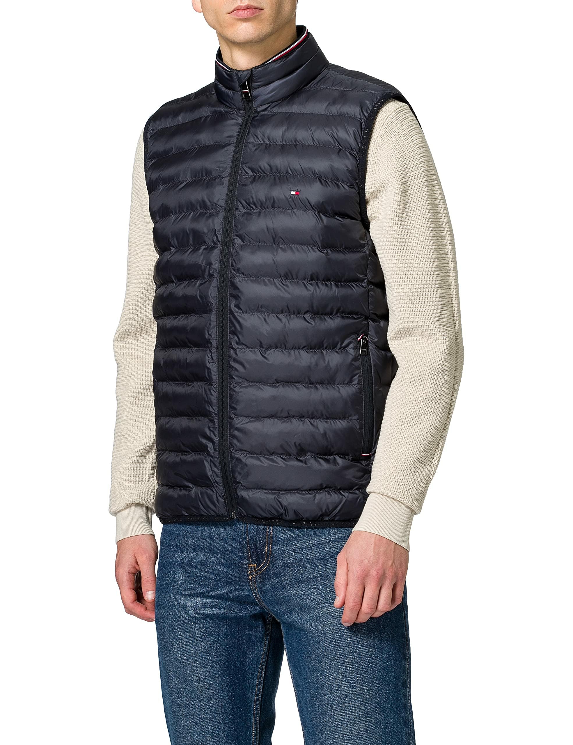 Tommy Hilfiger Men's Packable Recycled Vest Padded, Blue (Desert Sky), XXL