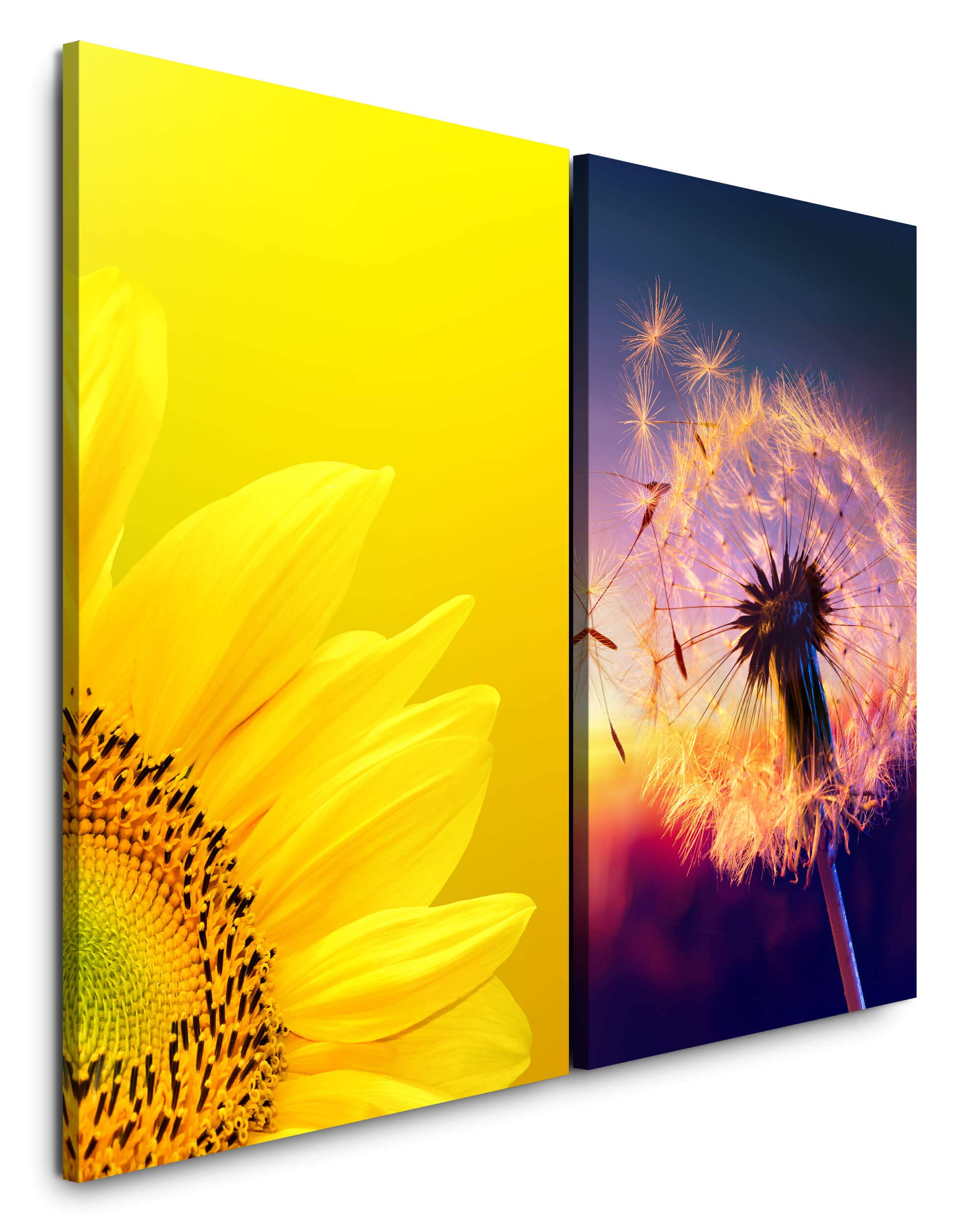 Paul Sinus Wandbild 60x90cm Sonnenblumenfeld - Sonnenuntergang Motiv Auf Leinwand | Wohnzimmer Deko