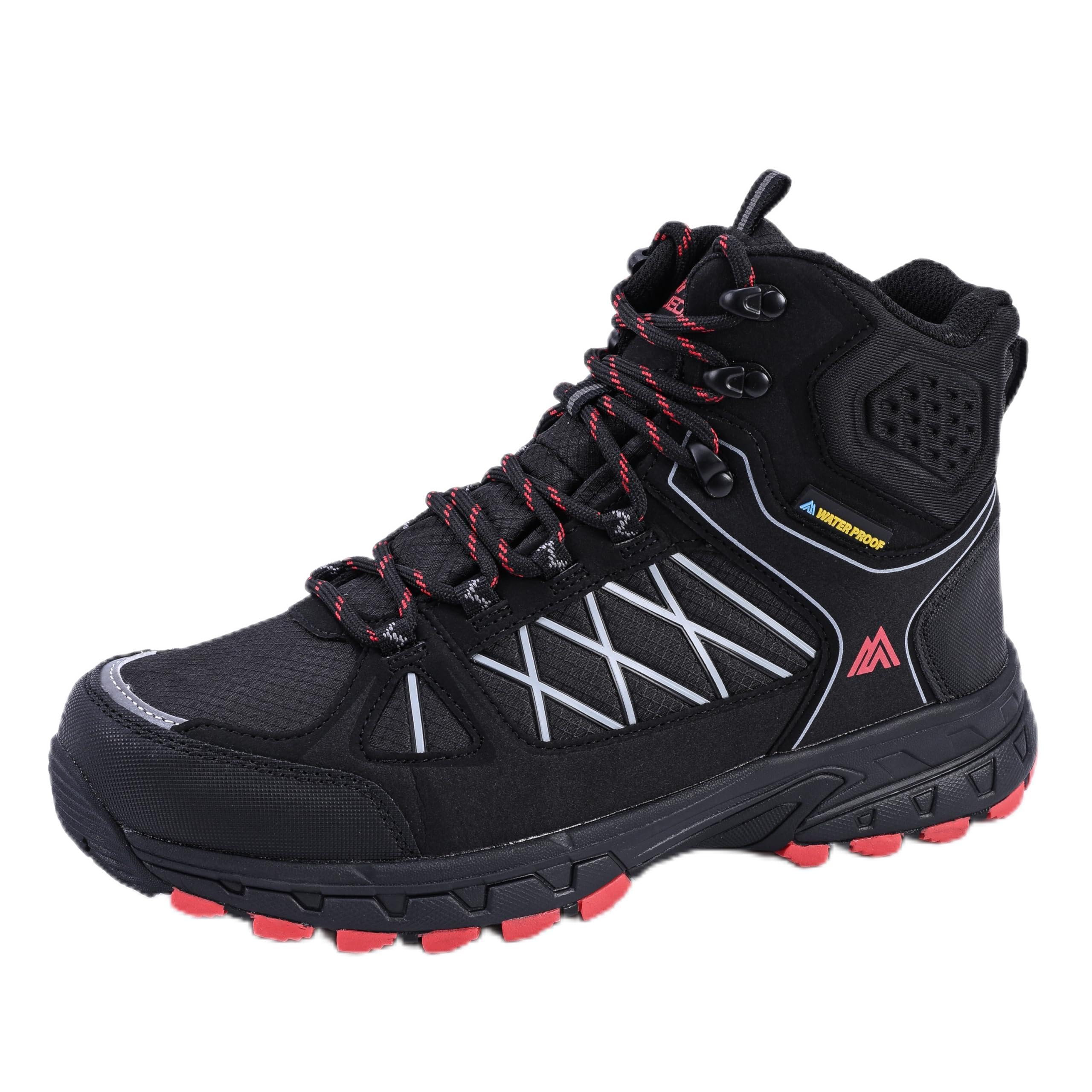 Queday Men's Hiking Boots Waterproof Outdoor Lightweight Trekking Shoes Ankle High Boots