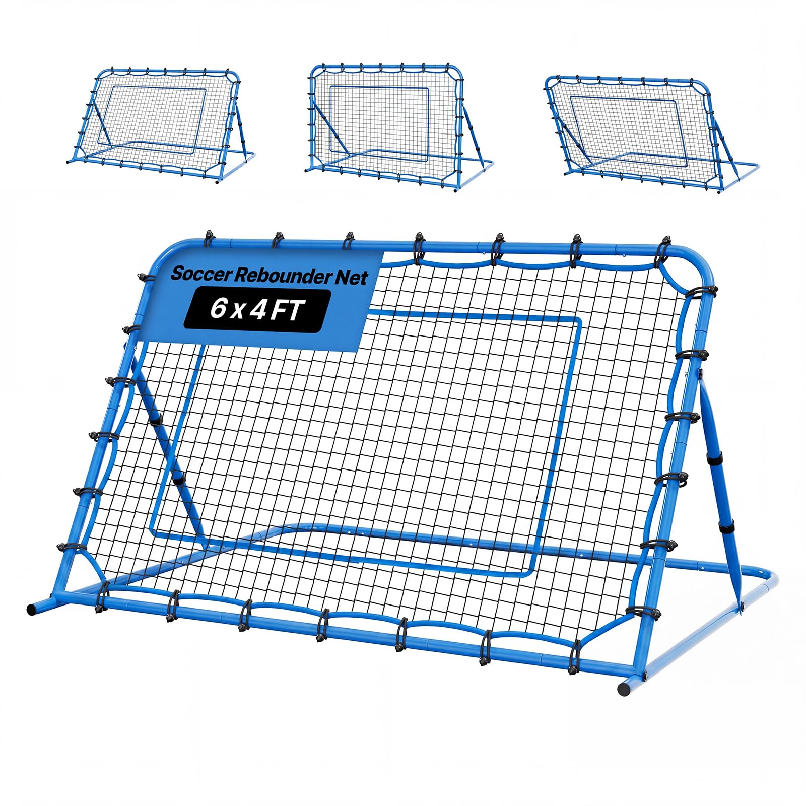 VEVOR Football Rebounder Net, Quick-Switch Angle Football Target Rebounder for Control, Passing Practice, Heavy-Duty Iron Frame & PE Net, Simple Setup Ball Training Tools & Equipment for