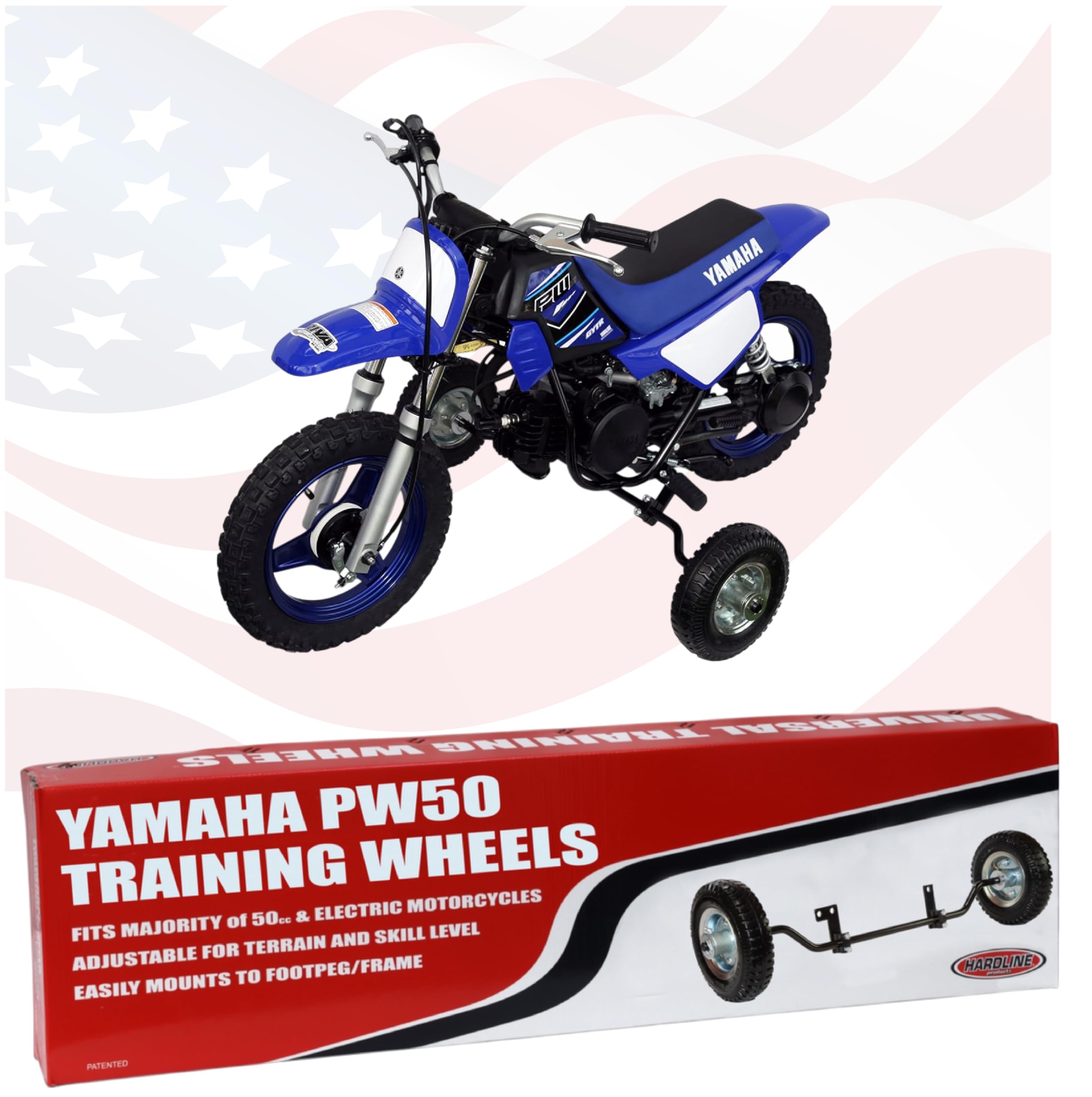 Hardline Products Wheels for Tots training wheels for a Yamaha PW50
