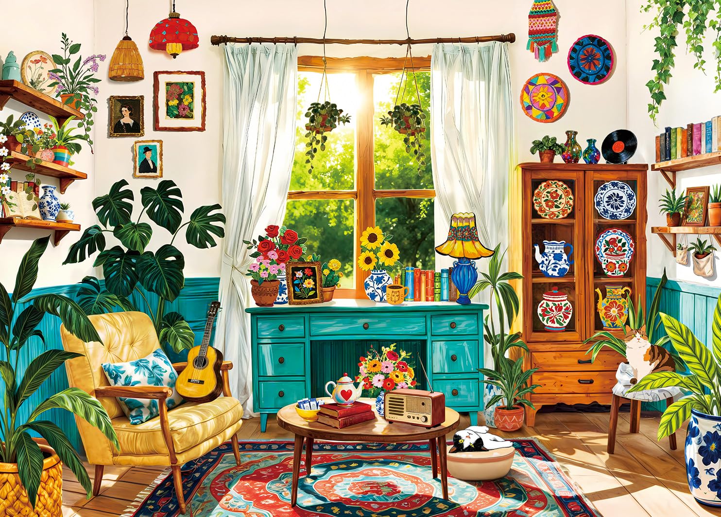 Puzzles 1000 Pieces for Adults jigsaw puzzles for adults-Sunny Living Room-1000 Piece Puzzle Classic Educational Games Beautiful Decoration Puzzle โ image 1