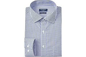 Regular Fit Stretch Wrinkle Free Dress Shirt for Men