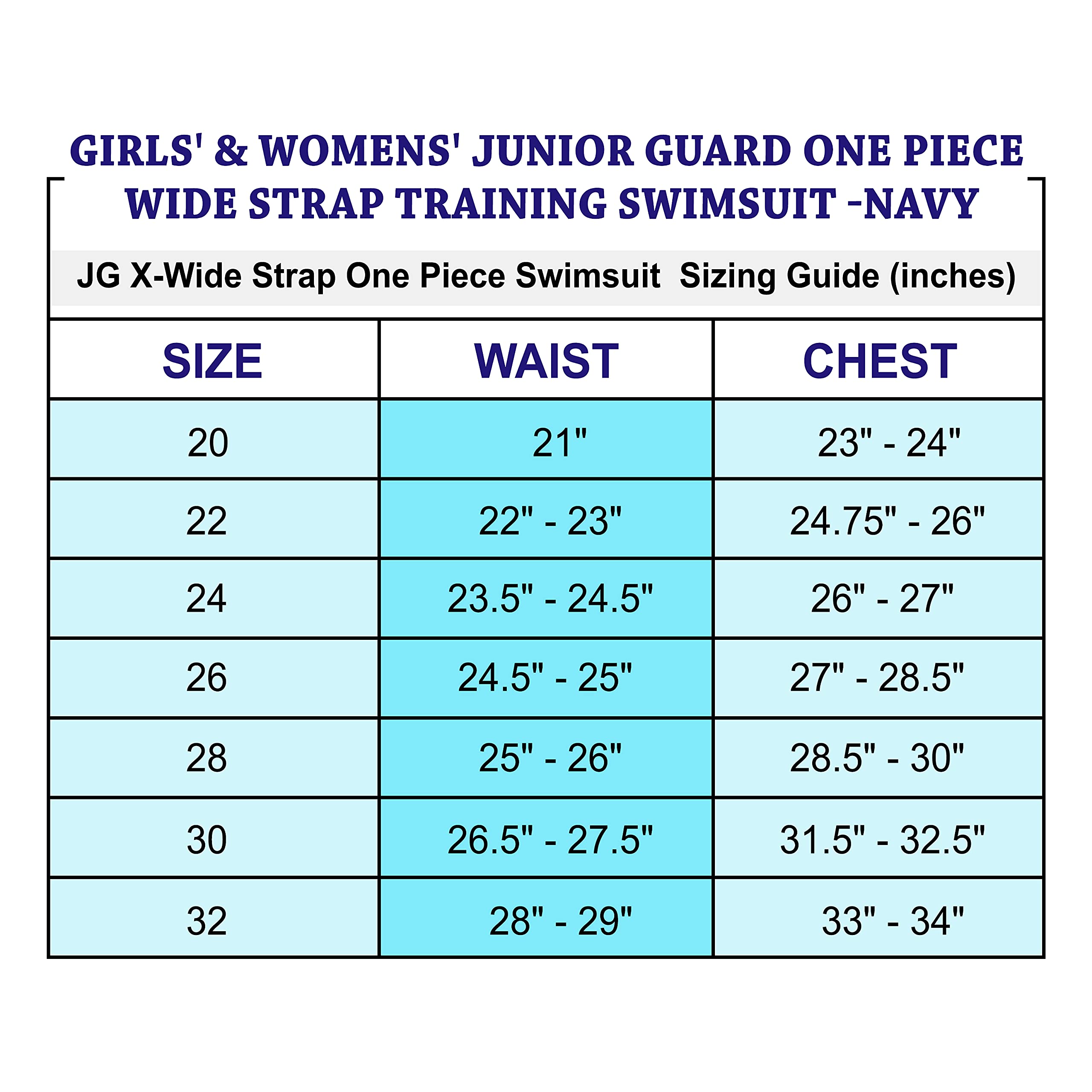 Junior Guards Girls 1-Piece Wide Strap Swimsuit-NV-32 Navy
