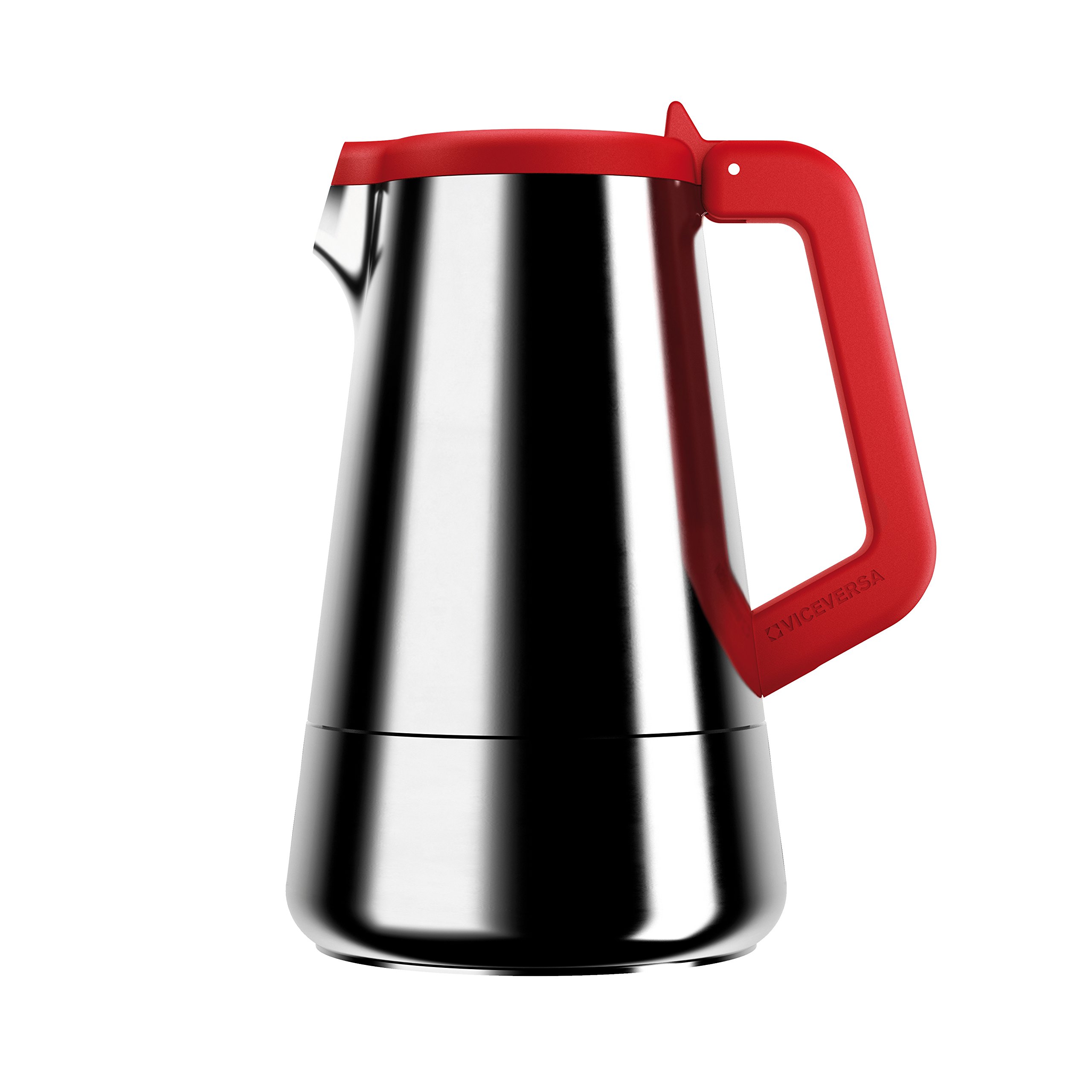 Raguso Caffettiera In Alluminio Con Cuore Rosso - Moka Per Caffè Espresso, Adatta A Gas E Induzione, Formato Piccolo