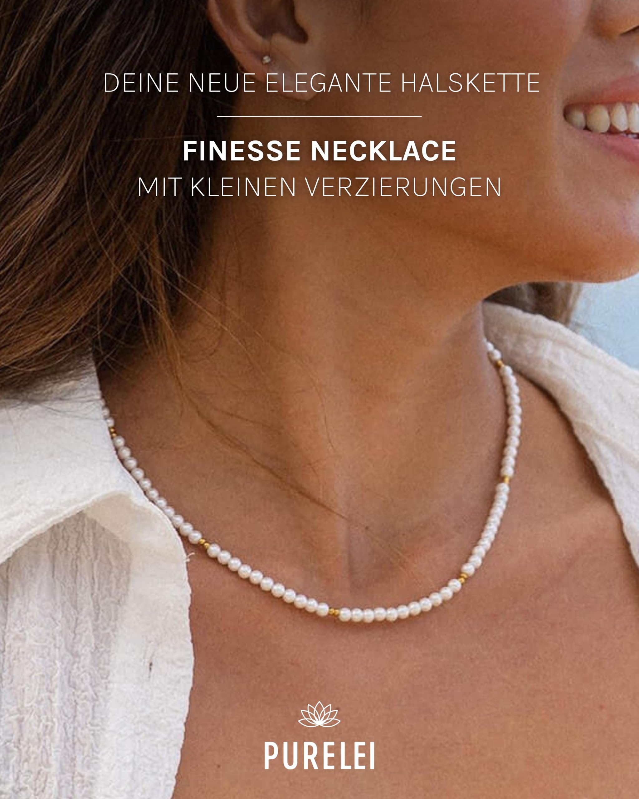Purelei Finesse Kette Damen – Halskette Damen aus langlebigem Edelstahl – Wasserfeste Kette – 40-45 cm Länge verstellbar – Halskette für deinen individuellen Look