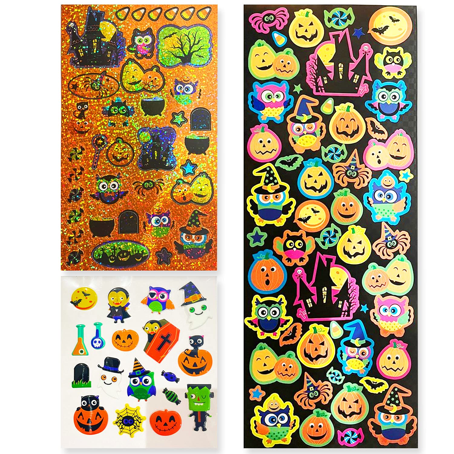AKH® Halloween Stickers | Pack of 120 | 120 Stickers Per Pack | Halloween Spooky Stickers Trick or Treat Party Bag Fillers | Halloween Craft Stickers for Kids