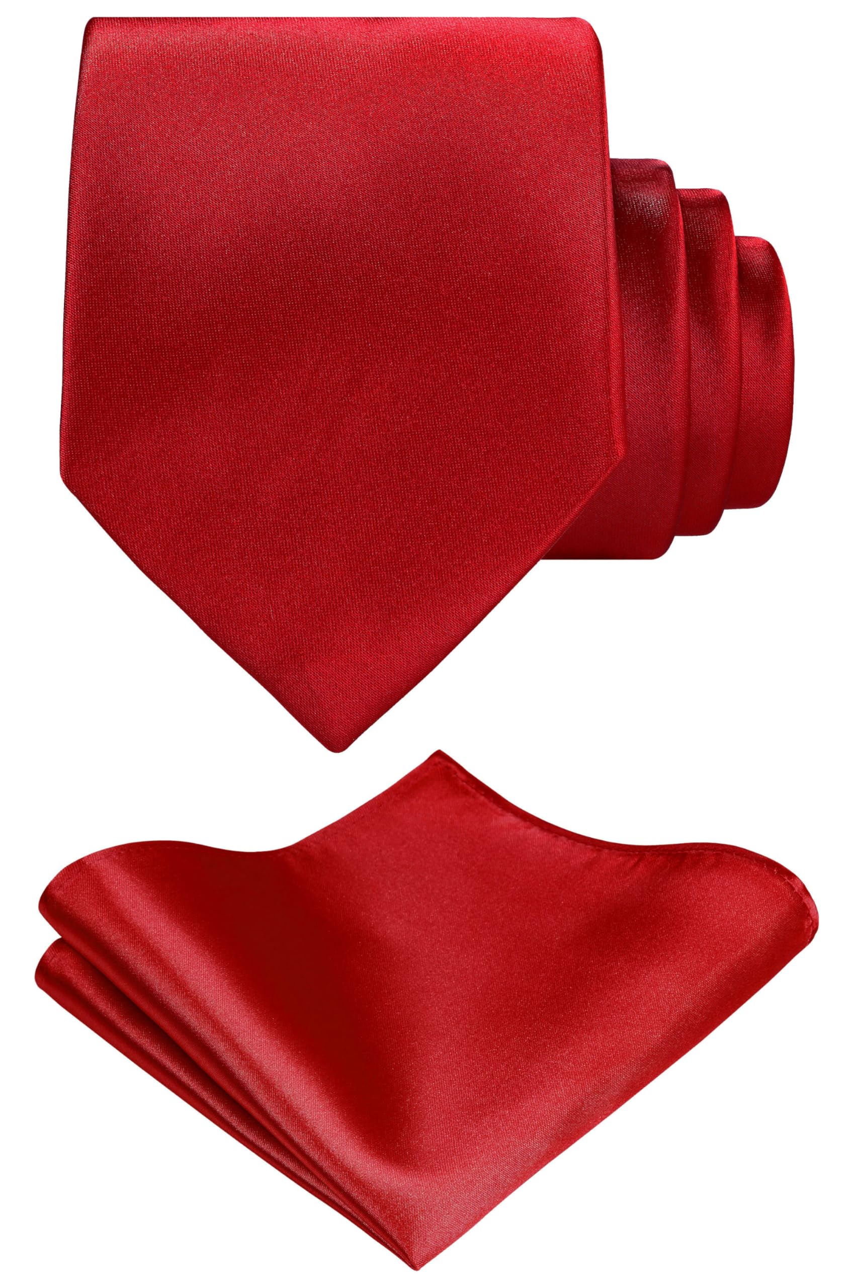 Tie G .Solid Color Neck tie, Pocket Square set,Satin Super Fine Micro Fiber,Silky Finishing,Gift Box Packing.