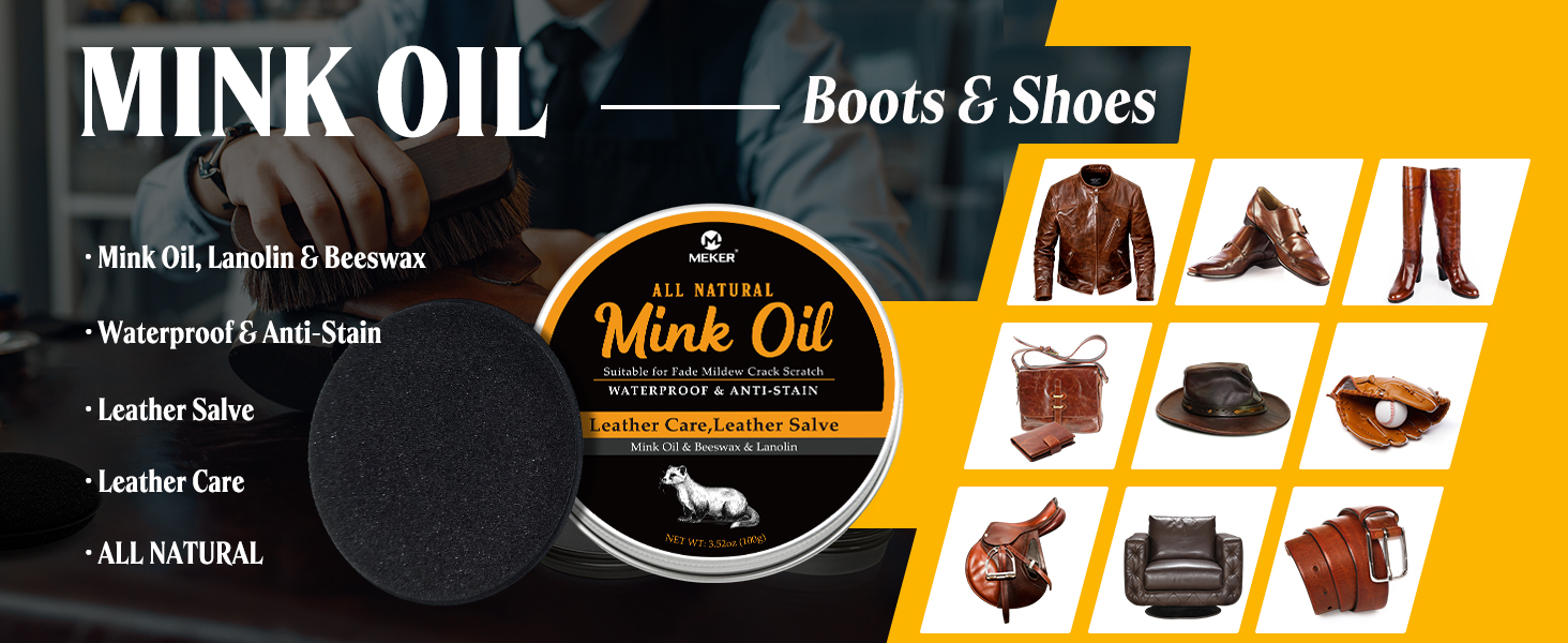 Amazon.com: MEKER Mink Oil for Leather Boots, Leather Conditioner