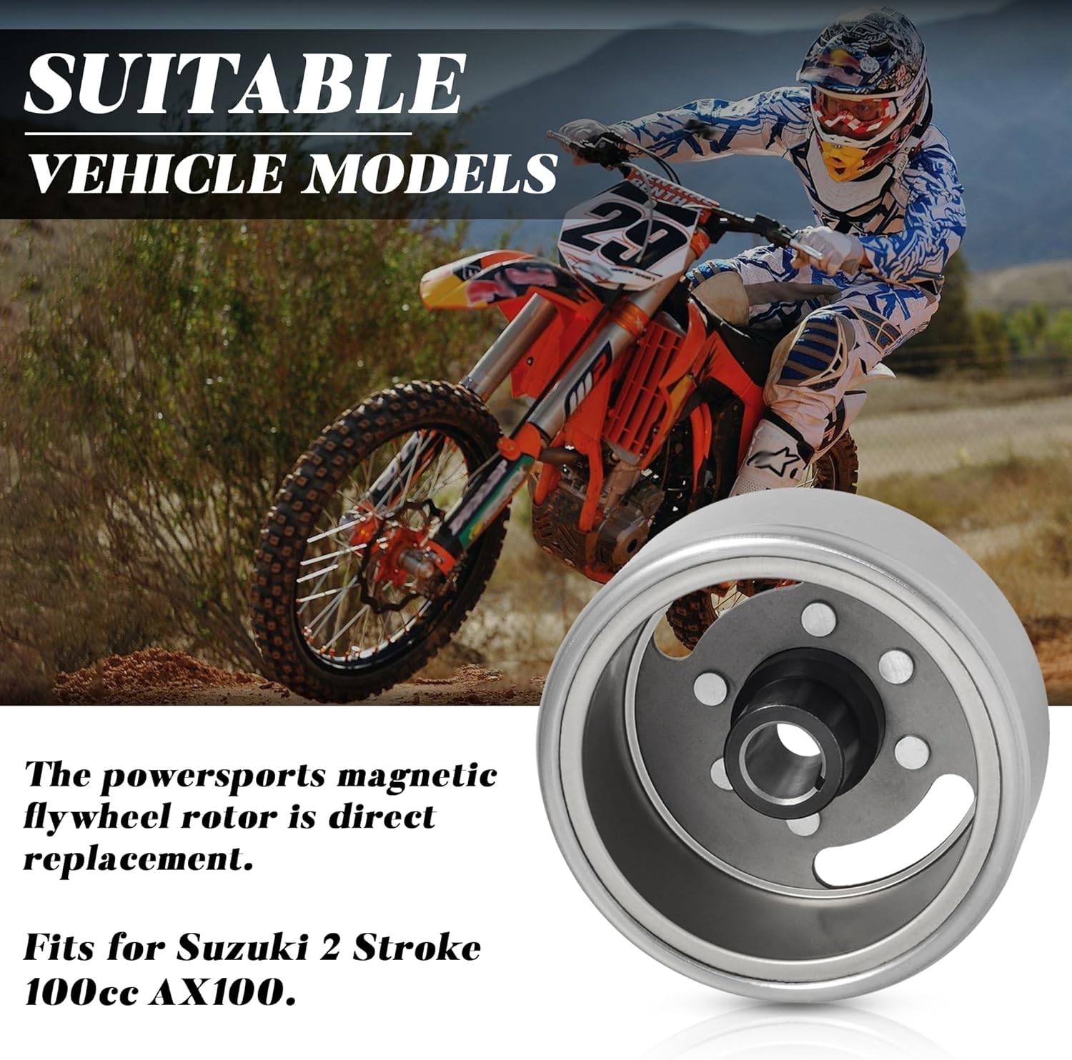 Motorcycle Flywheel Rotor for Suzuki AX100 2 Stroke Engine 100cc