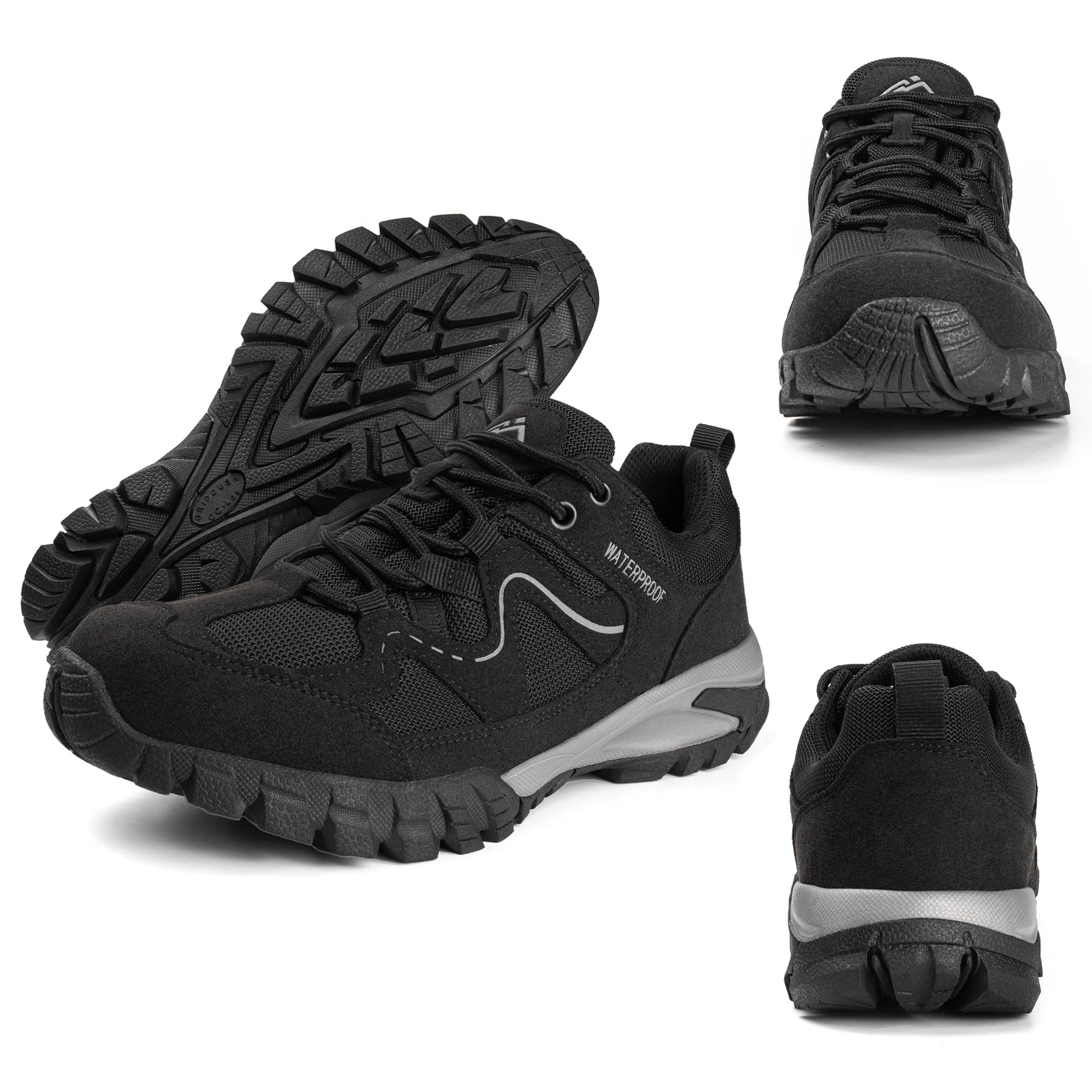 CC-Los Damen wasserdichte Leichte Wanderschuhe für Outdoor, Wandern & Klettern Schwarz, Weit 38 EU