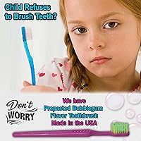Vista 4 de READYBRUSH JR 30 Cepillos de dientes reutilizables para niños prepegados con pasta de dientes sabor a goma de mascar en las cerdas, cepillos