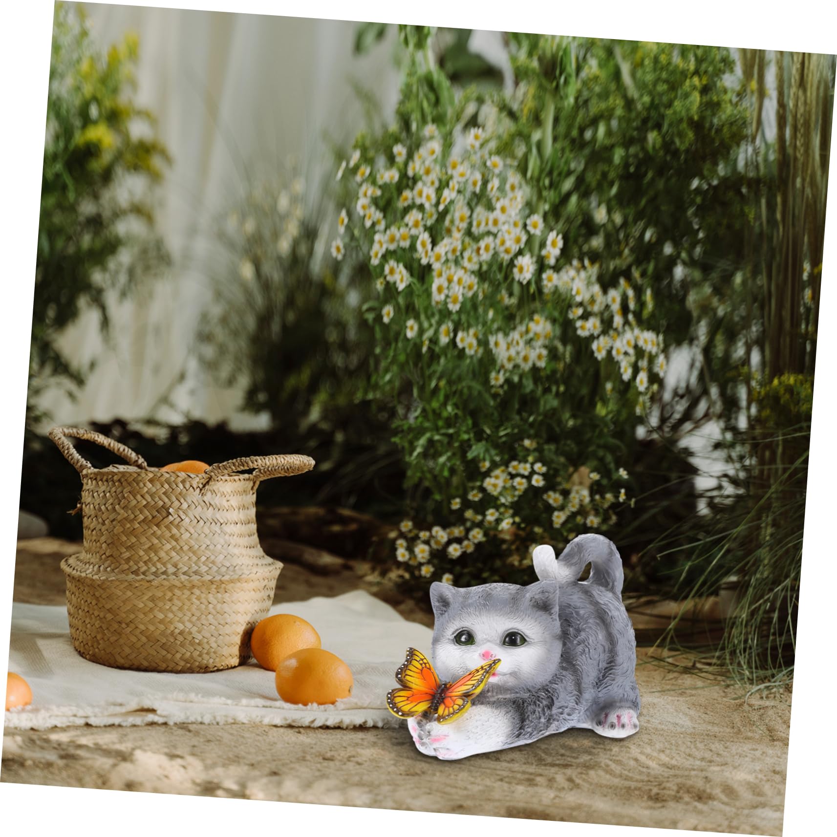 Kleine Katzenstatue aus Kunstharz mit Realistischer Form für Garten | Dekorative Tischfigur, Einzigartige Cartoon Optik, Passend für Sammler und Katzenliebhaber