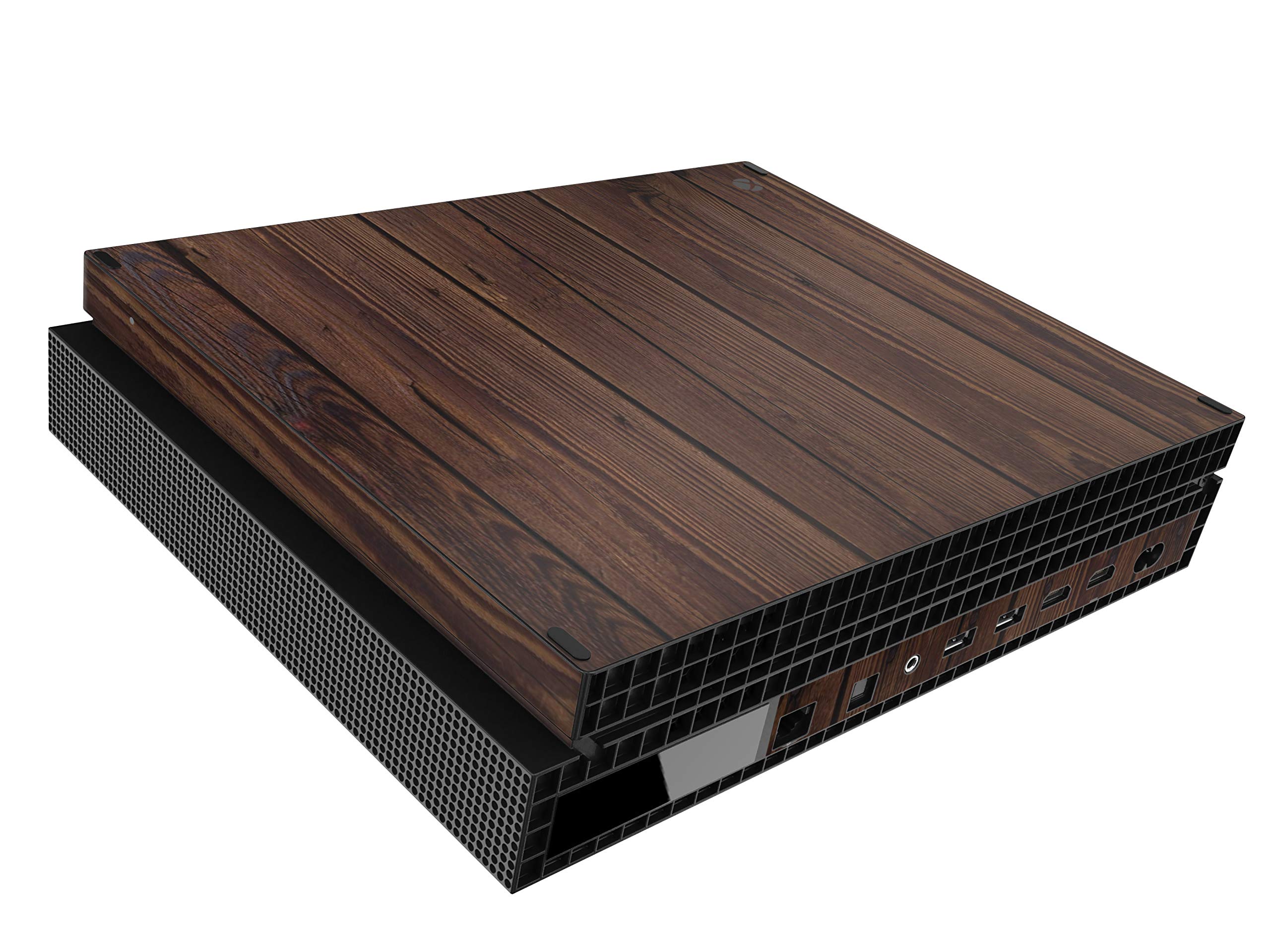 giZmoZ n gadgetZ GNG Adesivi in Vinile per Xbox One X con Il Logo di Wood per Console E per 2X Controllers