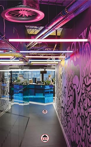 Miniatura 2 de CLEVER SIGNS Letrero de salida, 10 calcomanías por paquete, 7.5 pulgadas, redondo, letrero de distanciamiento social, calcomanías de suelo de