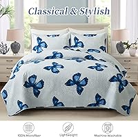 Vista 3 de ARTALL - Juego de edredón de 2 piezas con estampado de mariposas, de microfibra suave y ligera, colcha para cama, manta con funda de almohada