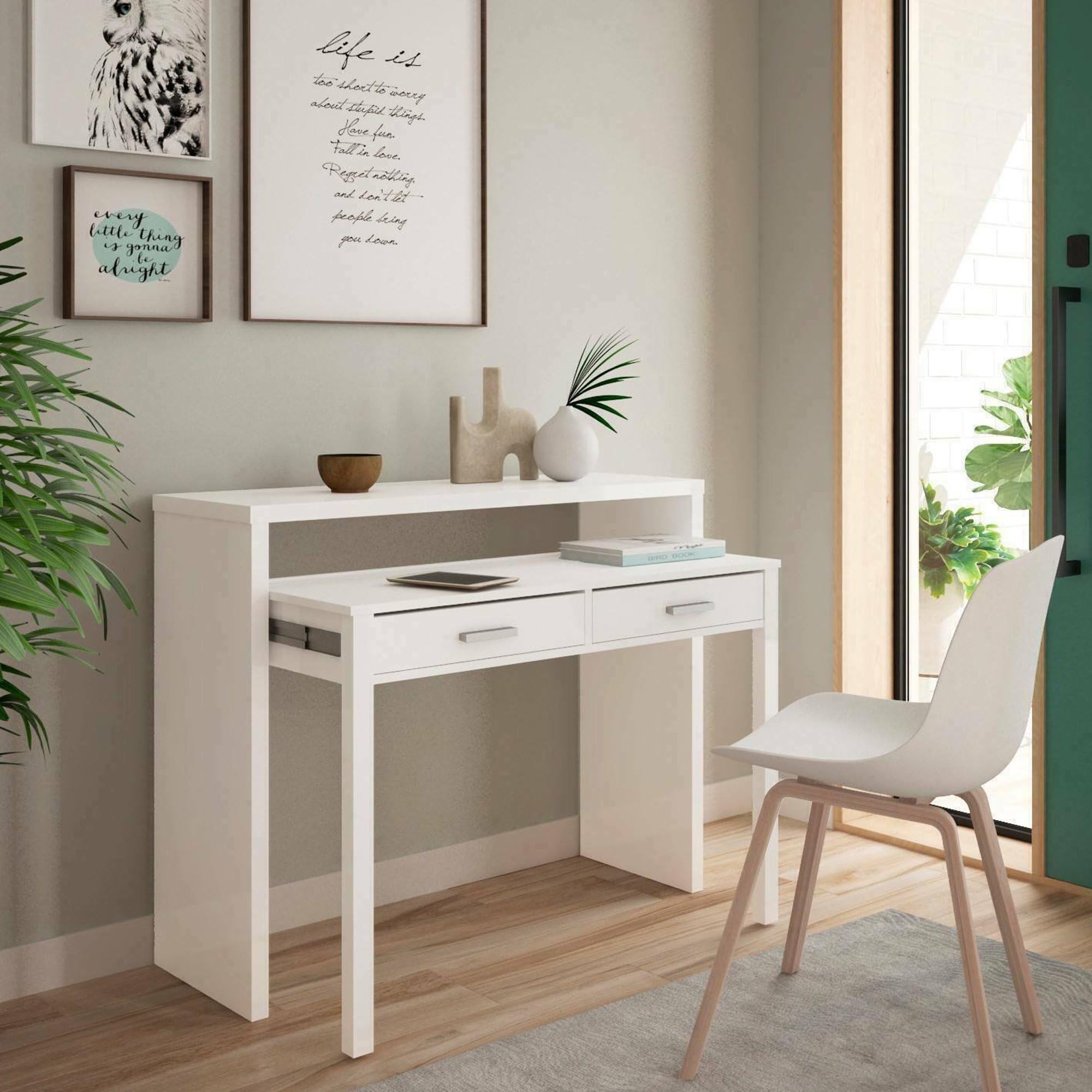 qui è il testo alternativo per l'immagine:

scrivania estensione con 2 cassetto e superficie lavorativa ampia per ufficio e casa
