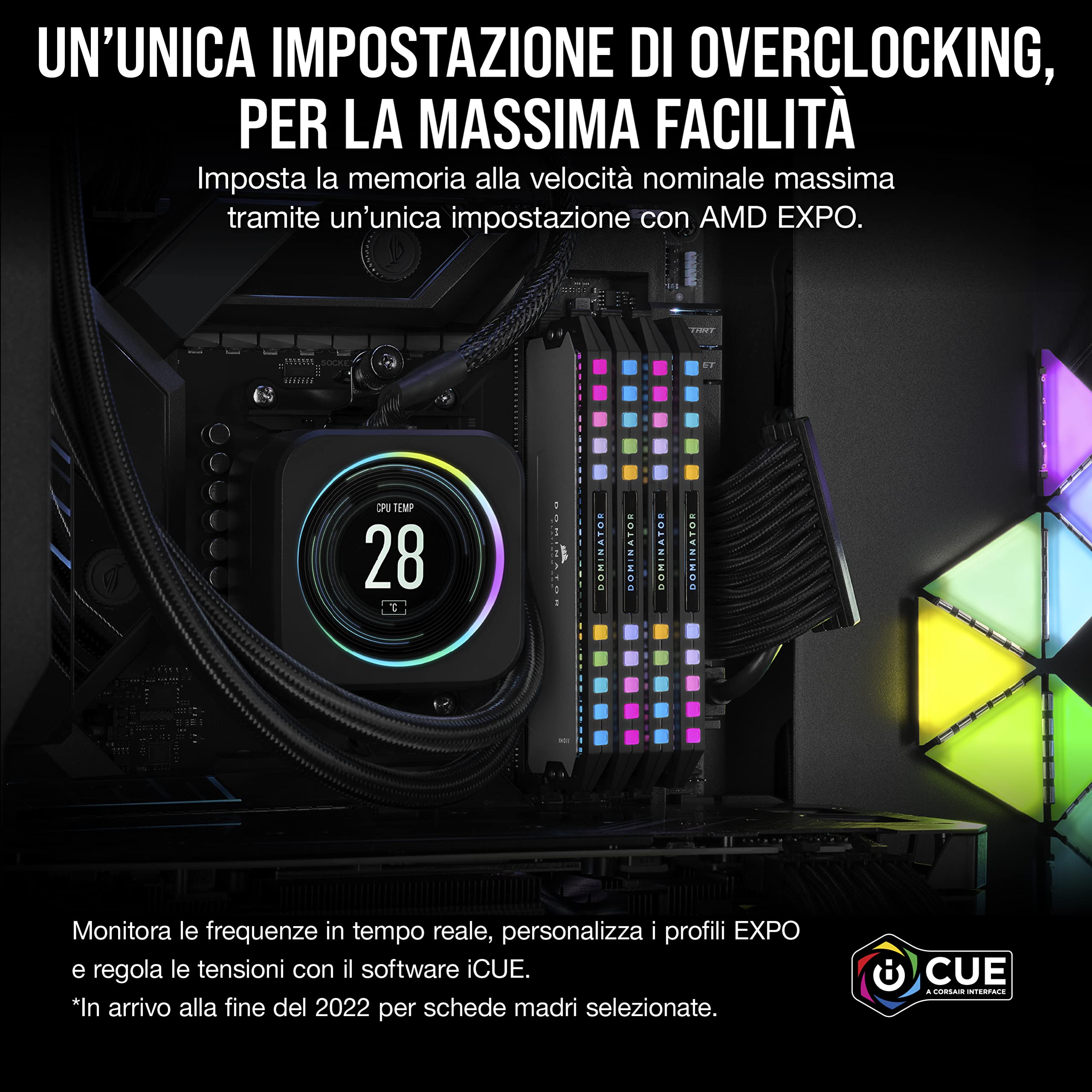 CORSAIR DOMINATOR PLATINUM RGB DDR5 32GB (2x16GB) DDR5 5200MHz CL40 AMD EXPO Intel XMP iCUE Memoria Compatibile per Computer - Grigio (CMT32GX5M2B5200Z40)