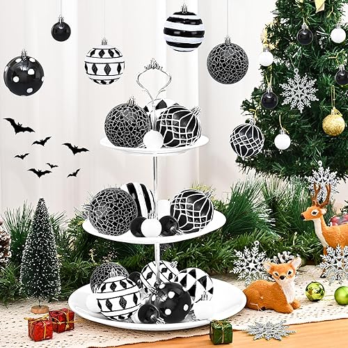 Miniatura 4 de 50 piezas de adornos para árbol de Navidad - 2.36"/60mm Juego de bolas de adornos de Navidad para árbol de Navidad, fiesta navideña, boda, Blanco y