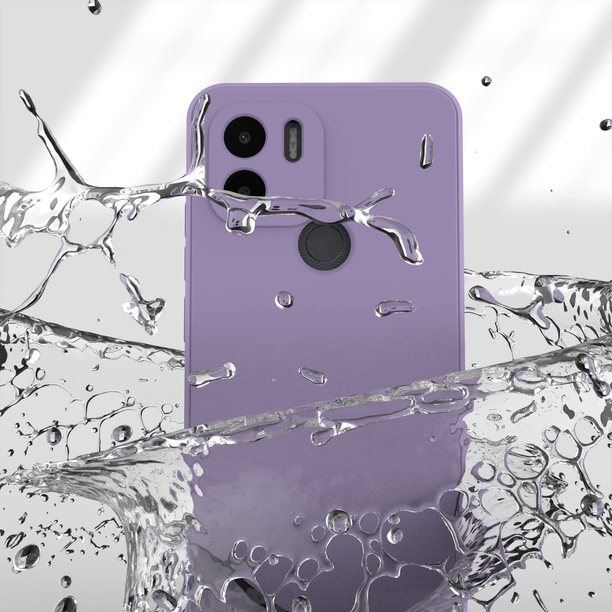 HHUIWIND Cover Compatibile con Xiaomi Redmi A1 Plus 4G (6,52) e Vetro Temperato,Custodia Xiaomi Redmi A1 Plus Morbido Silicone Liquida TPU Protettivo Ultra Slim Case - Viola