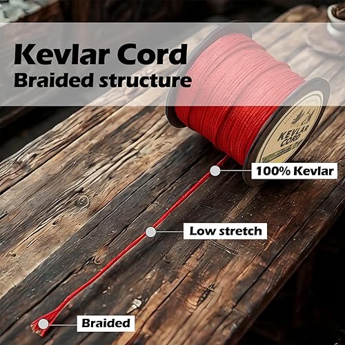 Miniatura 4 de 9KM DWLIFE Cordón Rojo de Kevlar – Cuerda de supervivencia ultra-fuerte, ligera y resistente a la abrasión para camping, equipo táctico, cuerda de